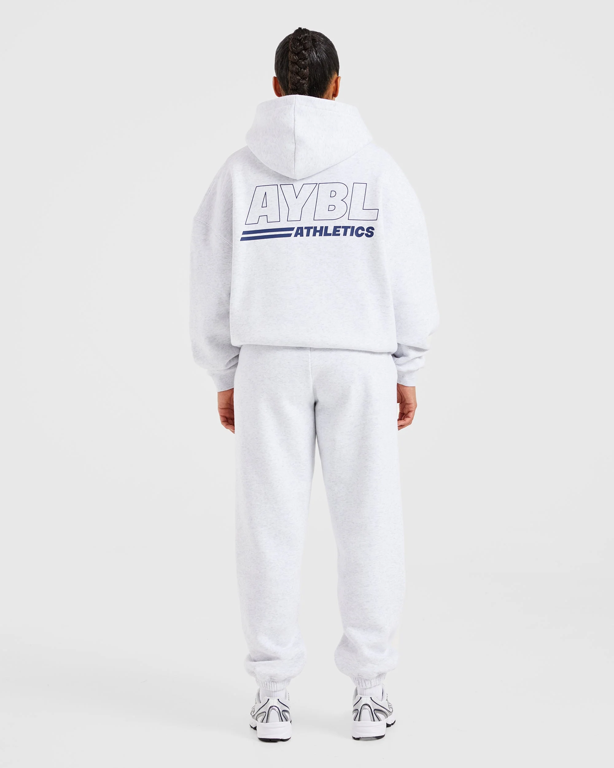 Athletics Track Oversized Joggers - Heather Grey/Navy - Image 4
