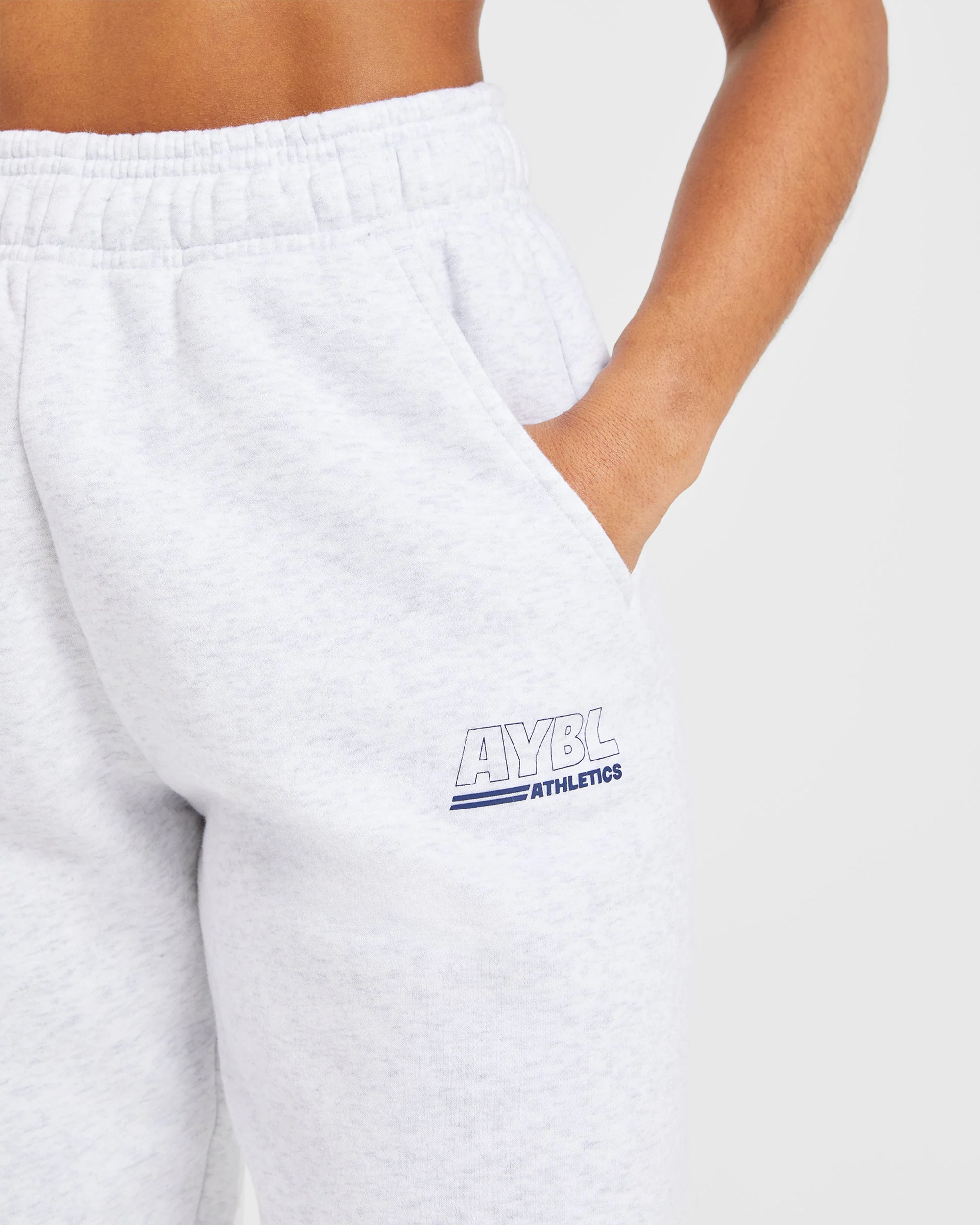 Athletics Track Oversized Joggers - Heather Grey/Navy - Image 5