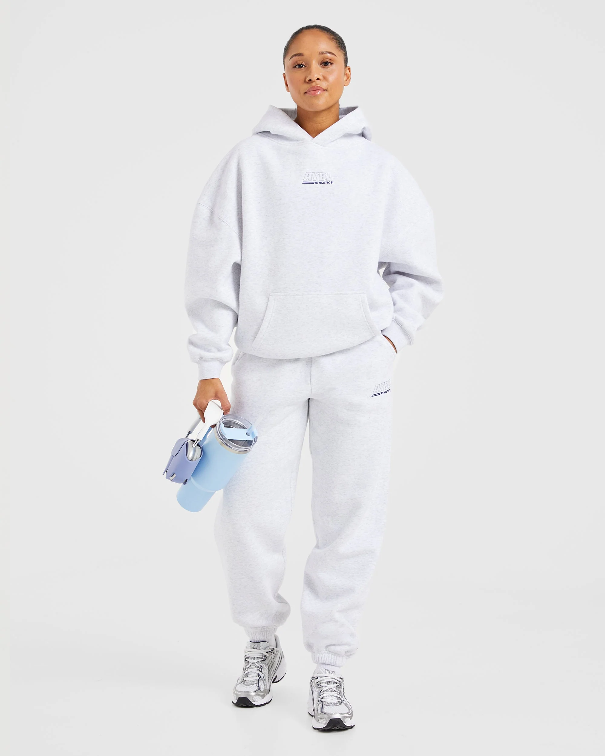 Athletics Track Oversized Joggers - Heather Grey/Navy - Image 8
