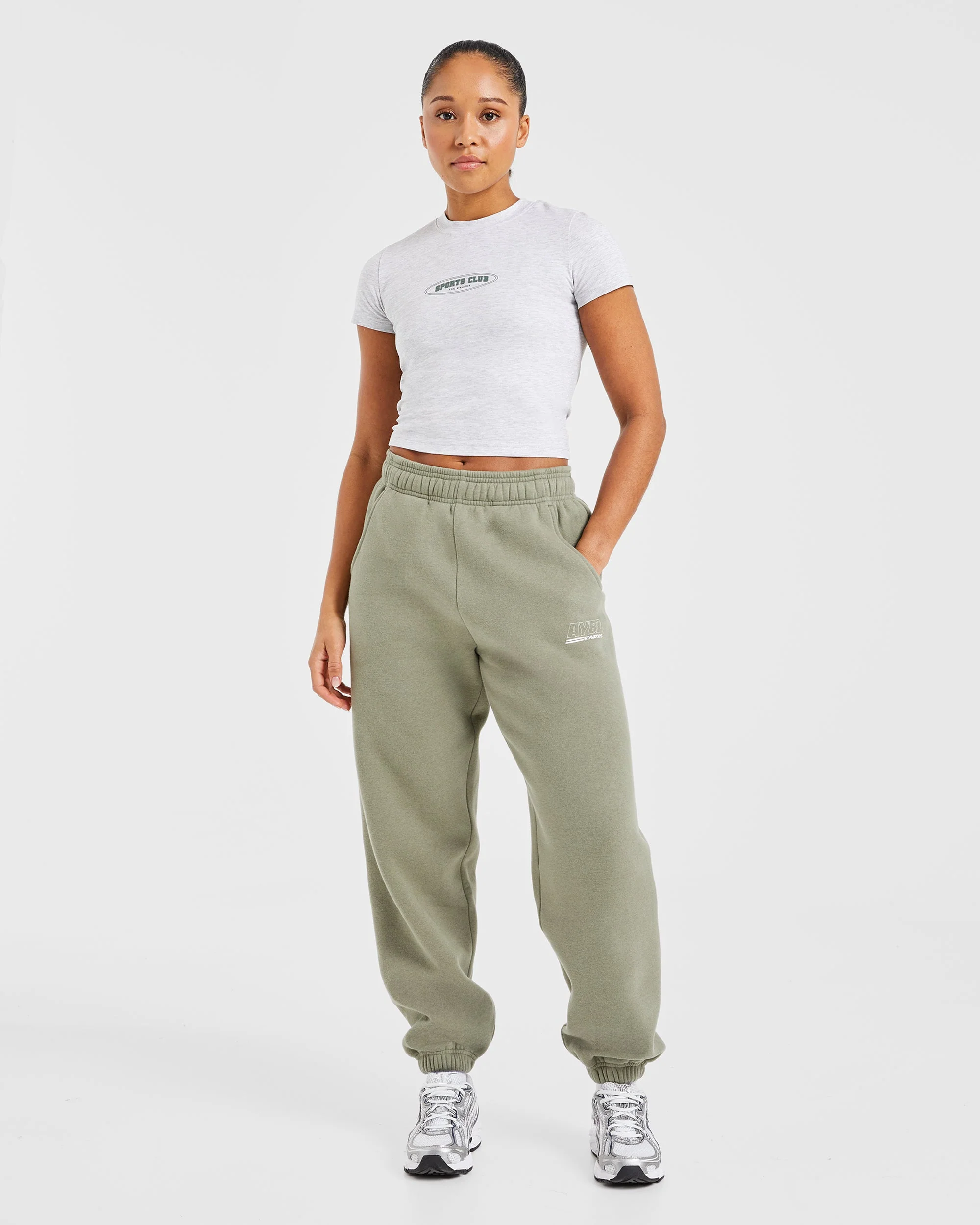 Athletics Track Oversized Joggers - Muted Olive - Image 7