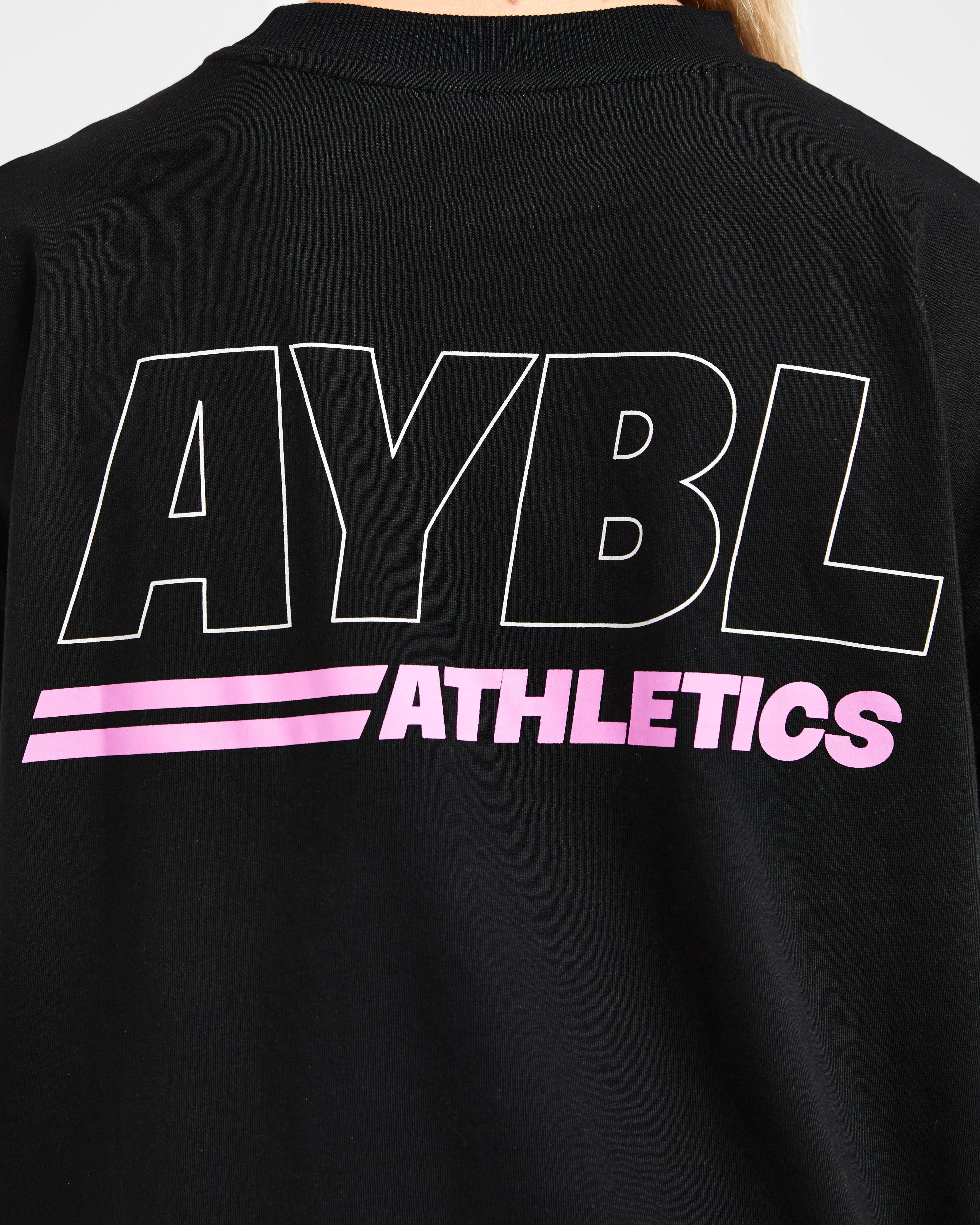 Athletics Track Oversized T Shirt - Black/Pink - Image 5