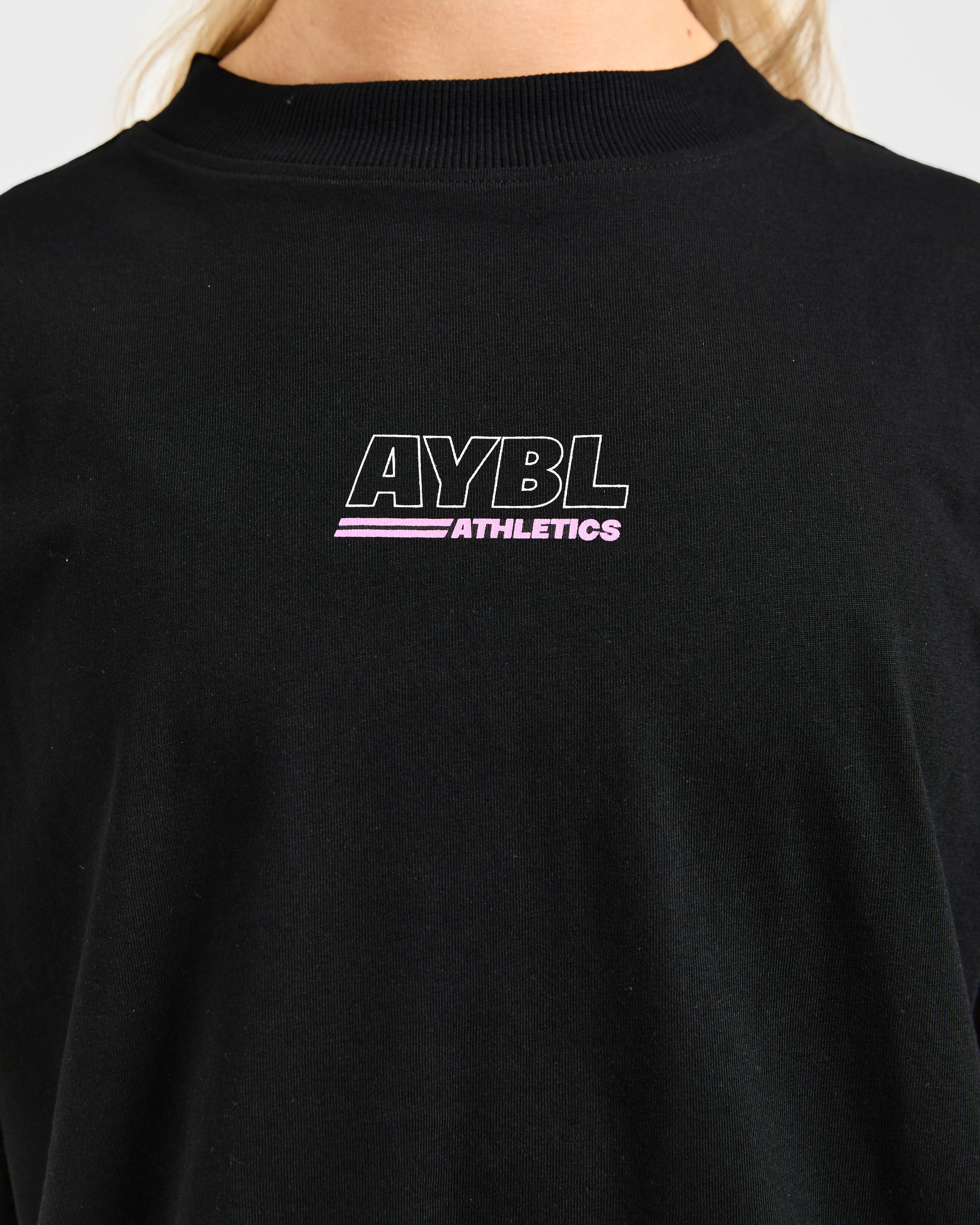 Athletics Track Oversized T Shirt - Black/Pink - Image 6