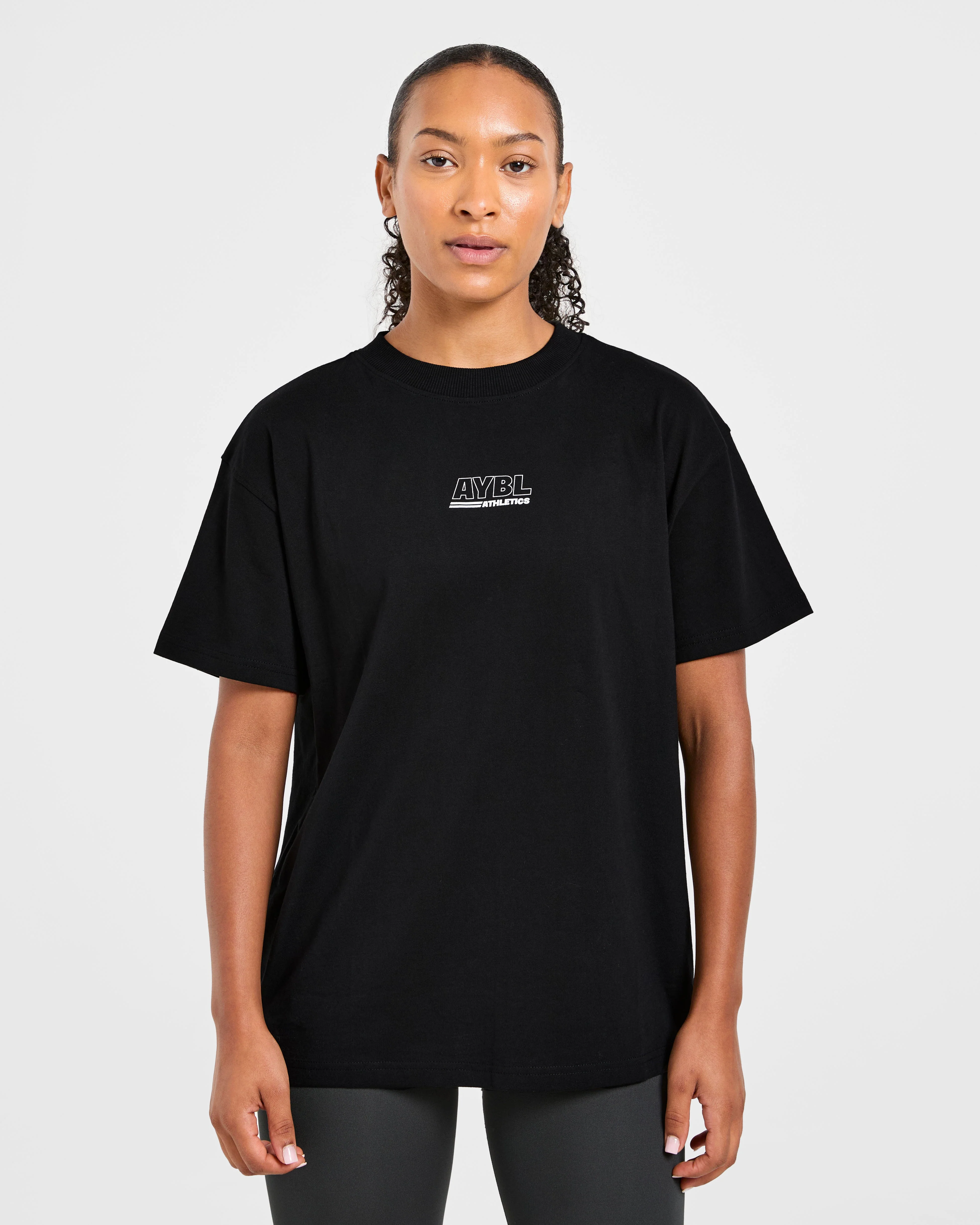 Athletics Track Oversized T Shirt - Black/White - Image 2