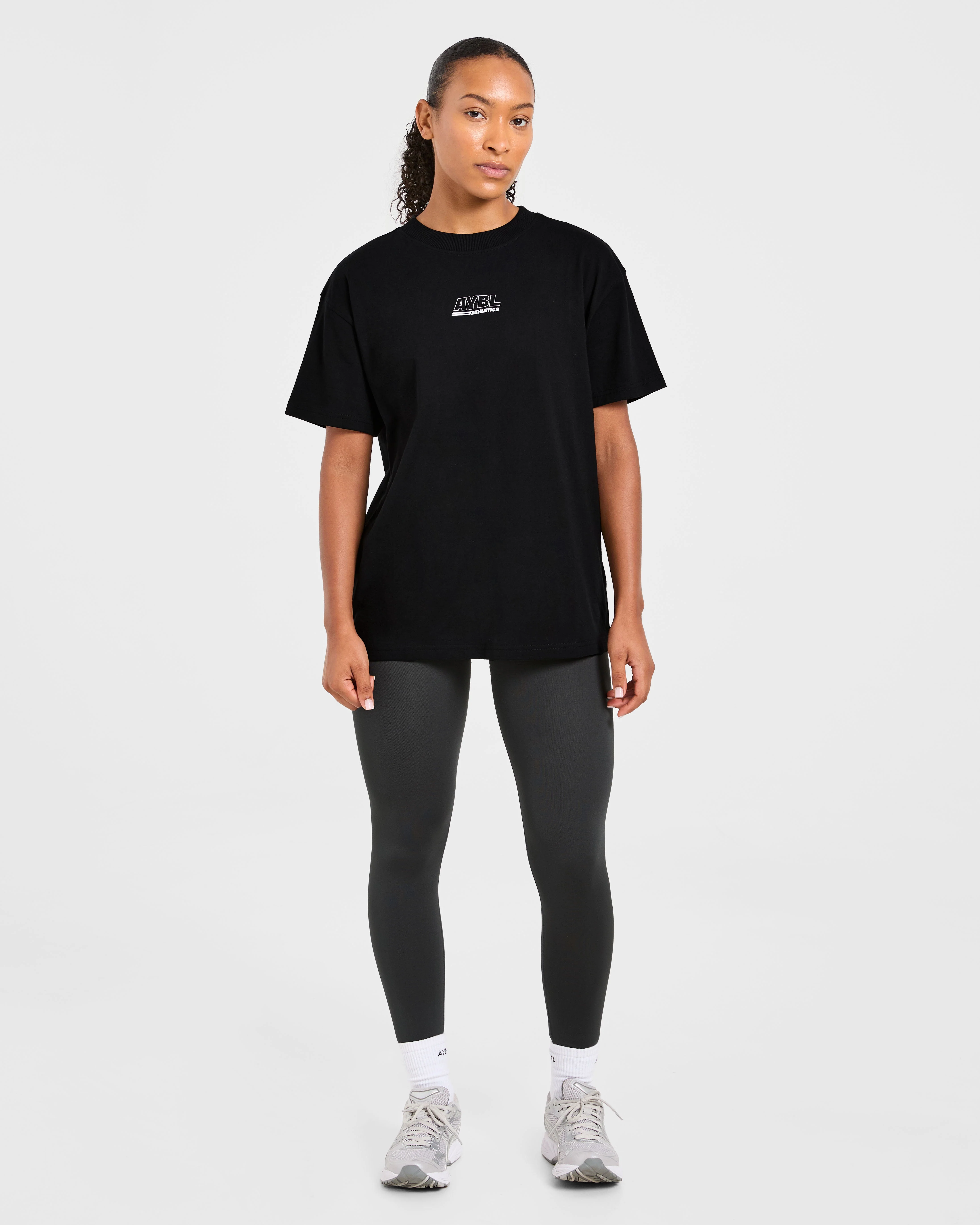 Athletics Track Oversized T Shirt - Black/White - Image 3