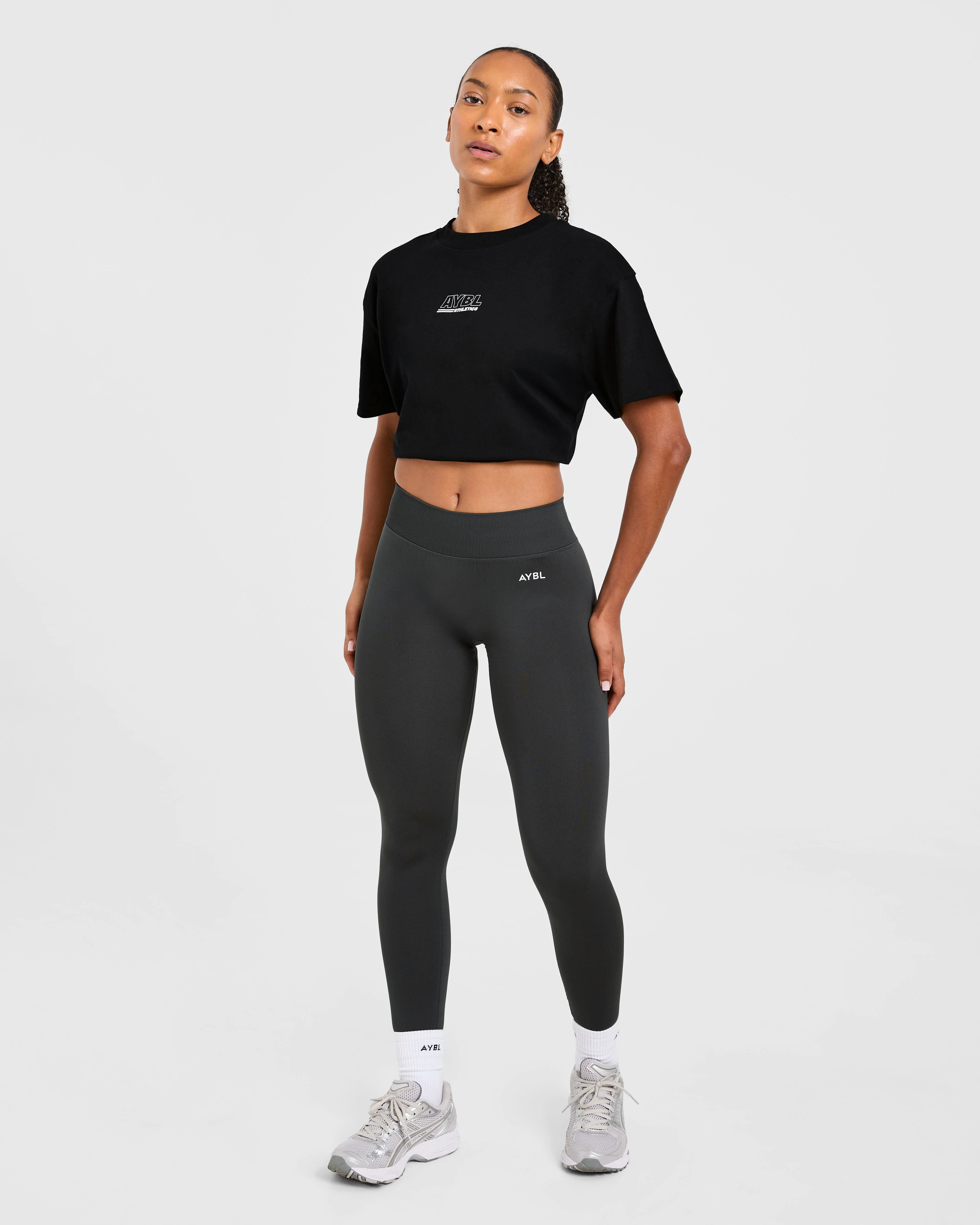 Athletics Track Oversized T Shirt - Black/White - Image 7