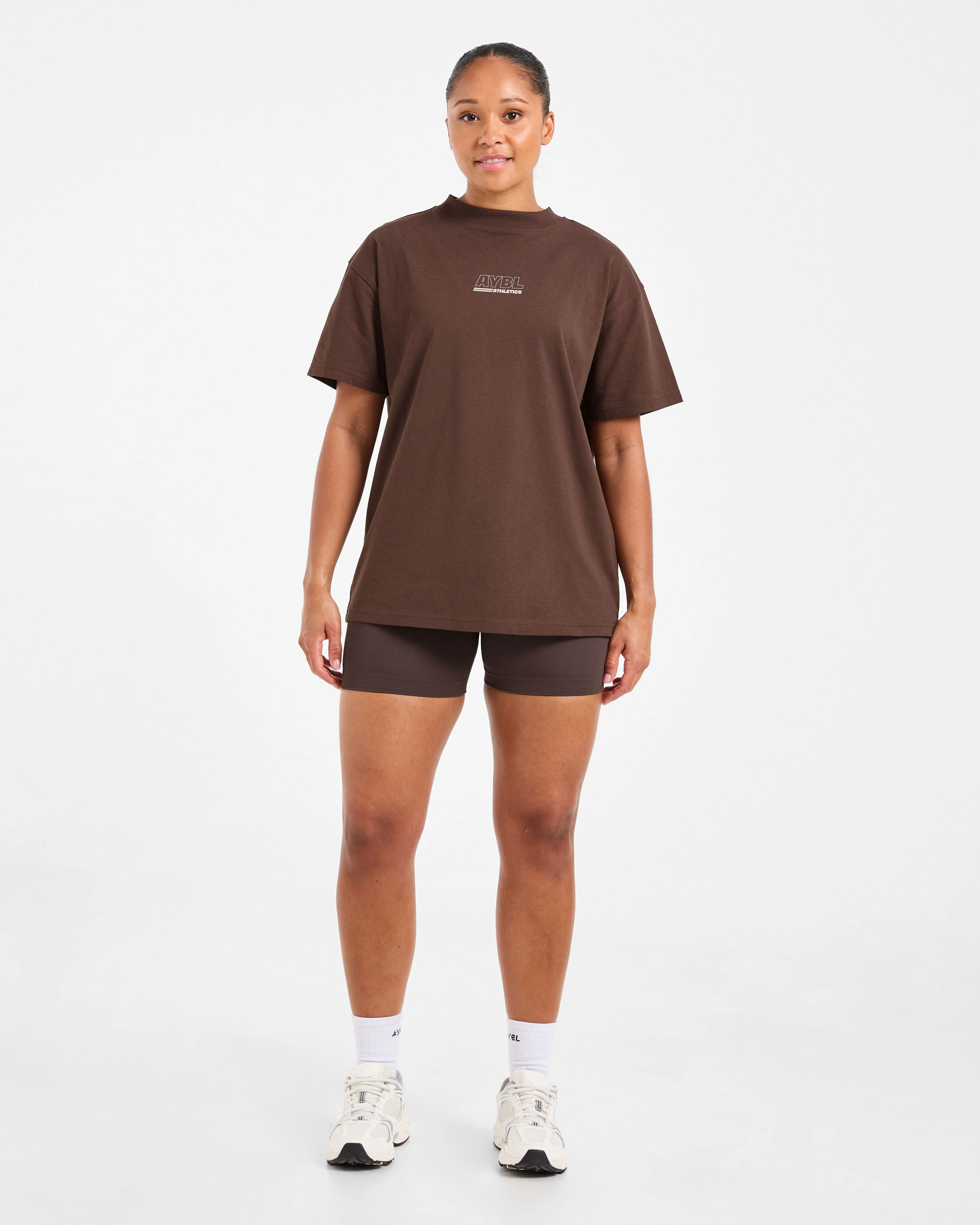 Athletics Track Oversized T Shirt - Brown/Sand - Image 3