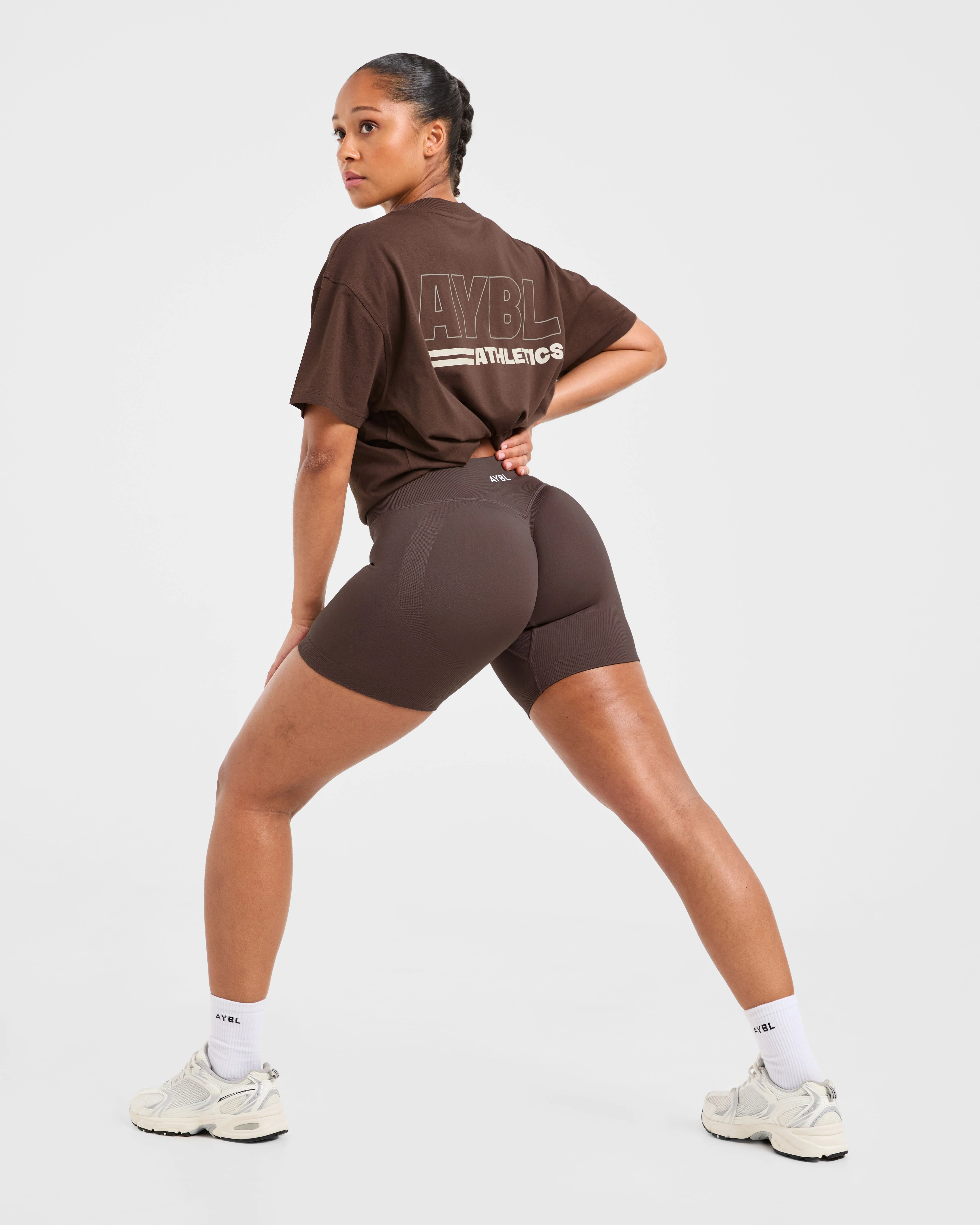 Athletics Track Oversized T Shirt - Brown/Sand - Image 7