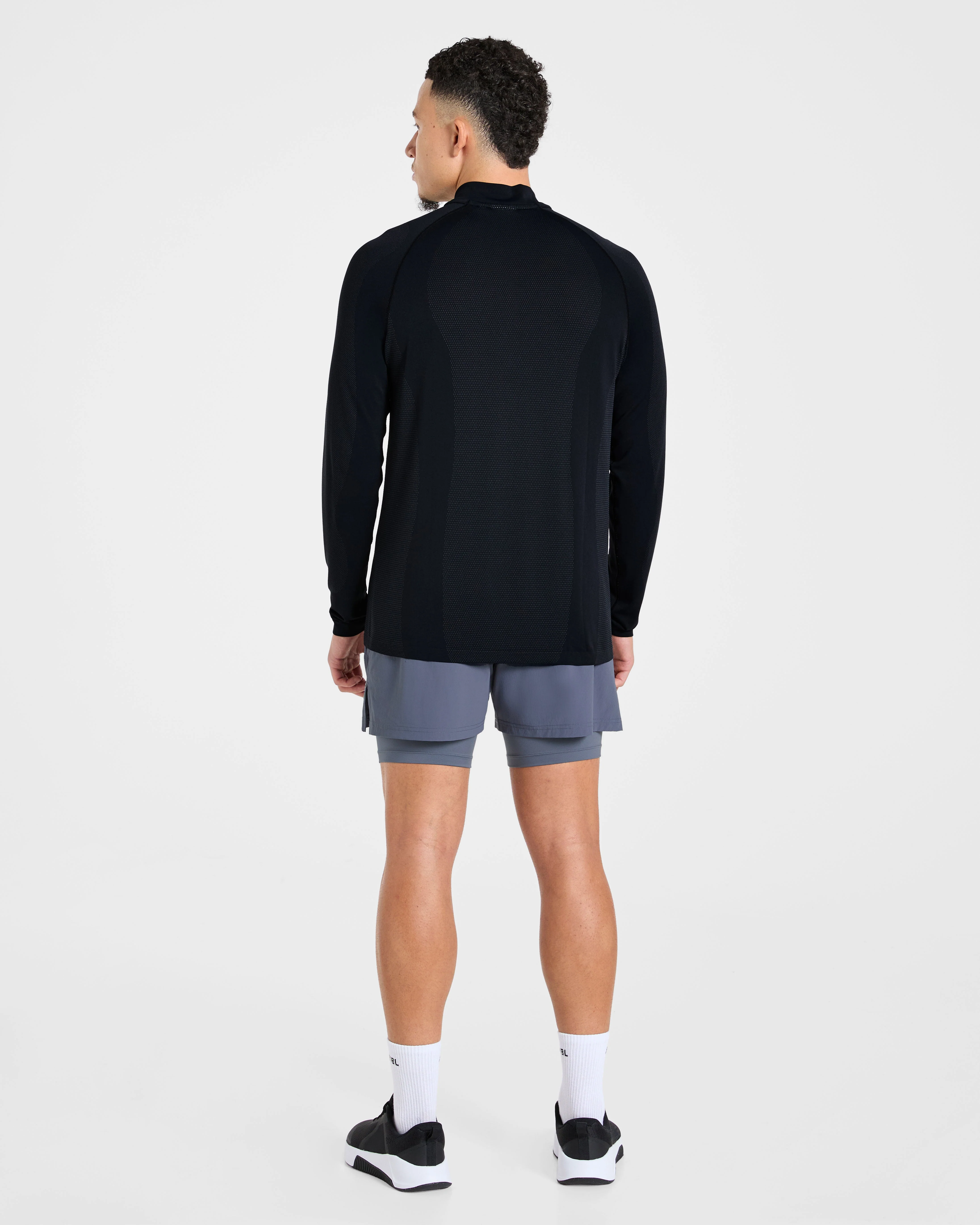 Attain Seamless 1/2 Zip Pullover - Black - Image 4