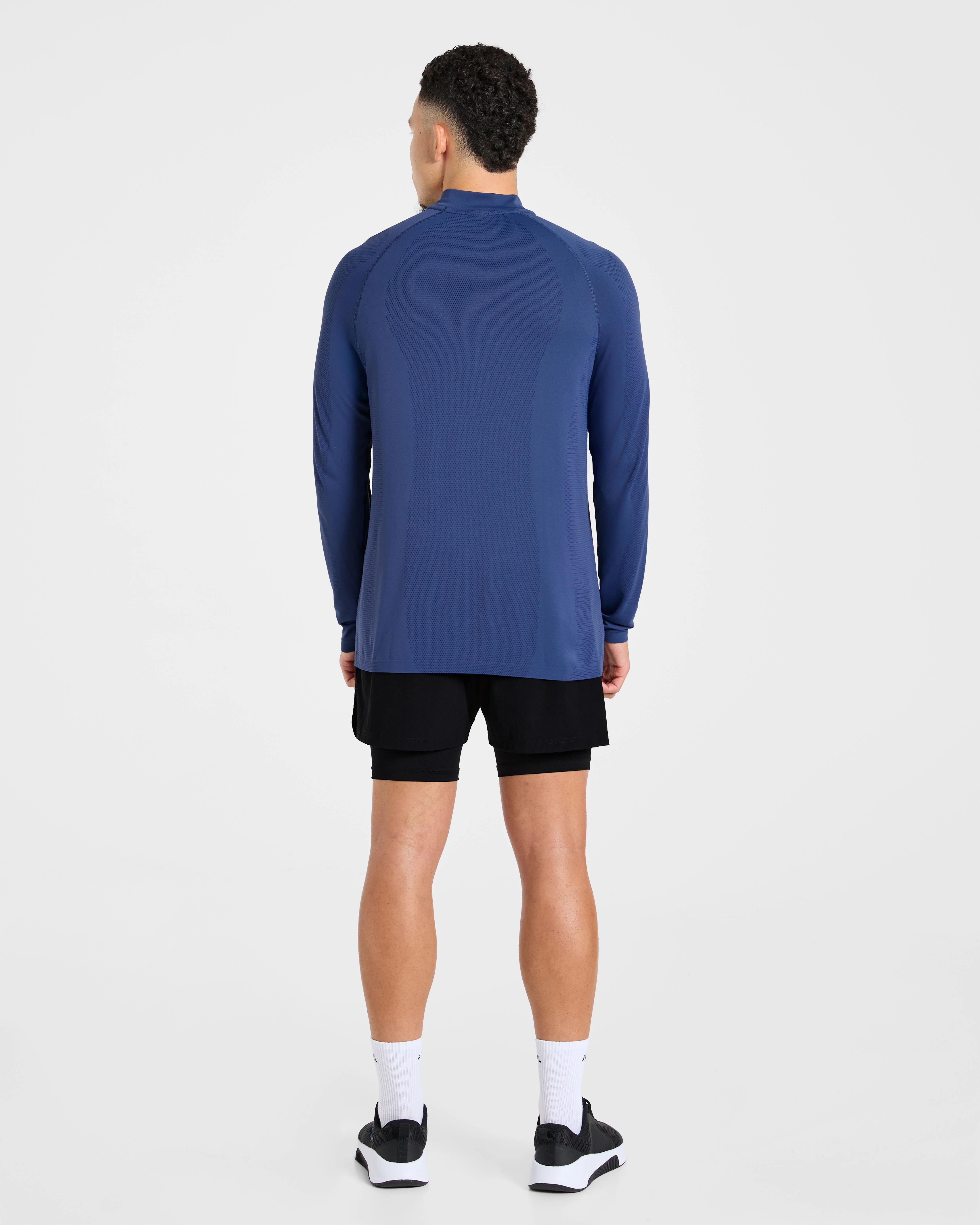 Attain Seamless 1/2 Zip Pullover - Dusky Navy - Image 4