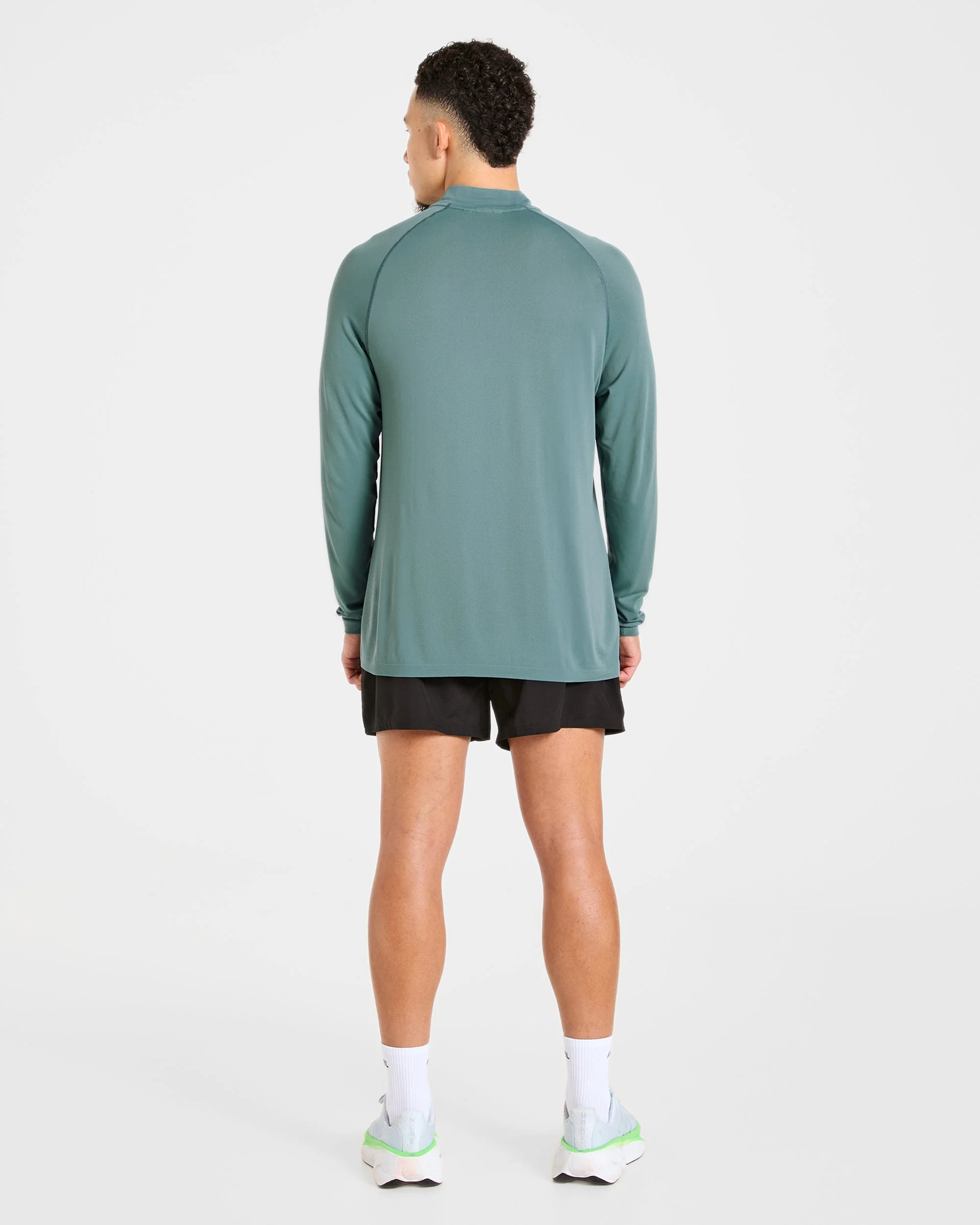 Attain Seamless 1/2 Zip Pullover - Titan Blue - Image 4