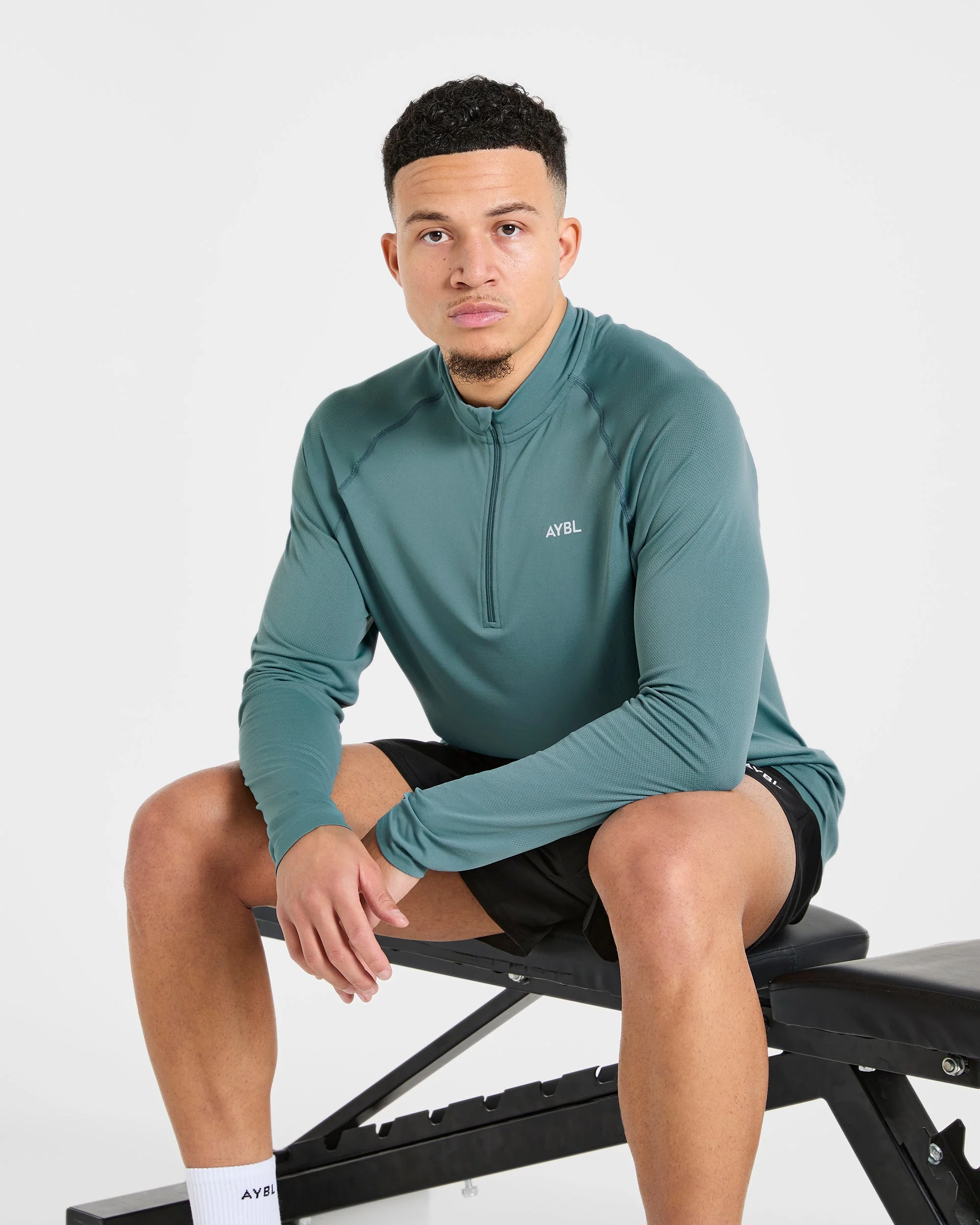 Attain Seamless 1/2 Zip Pullover - Titan Blue - Image 7