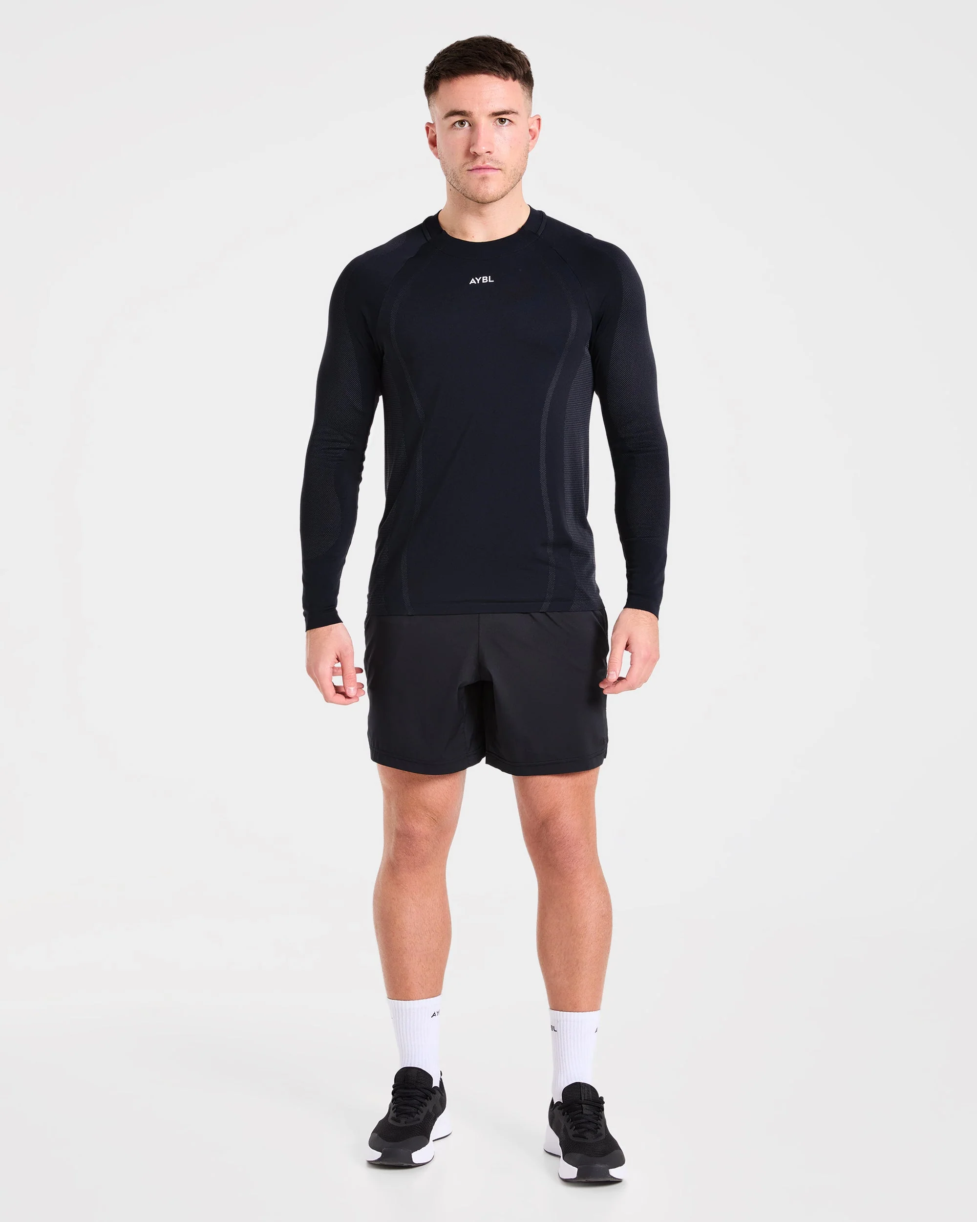 Attain Seamless Long Sleeve T Shirt - Black - Image 3