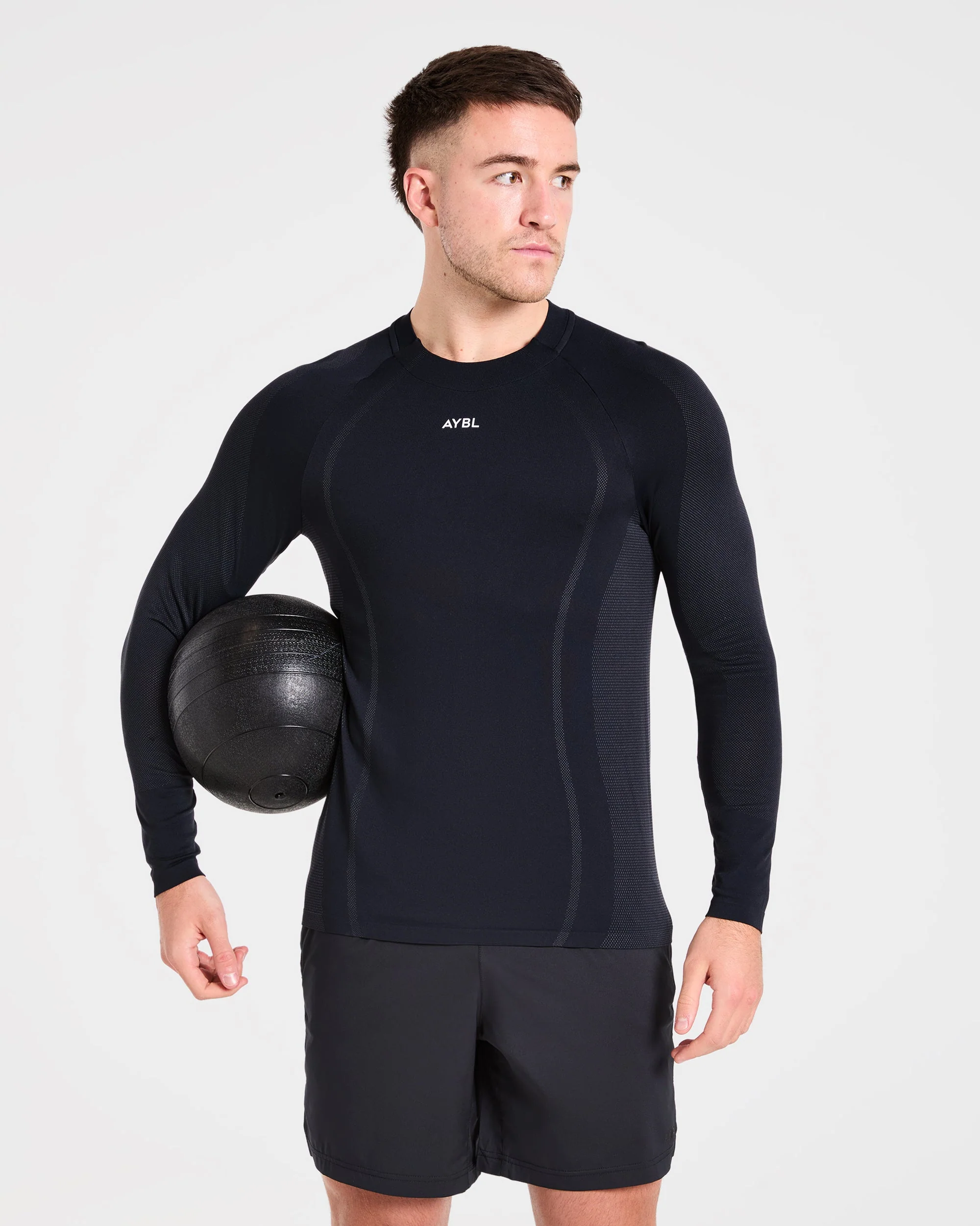 Attain Seamless Long Sleeve T Shirt - Black - Image 7