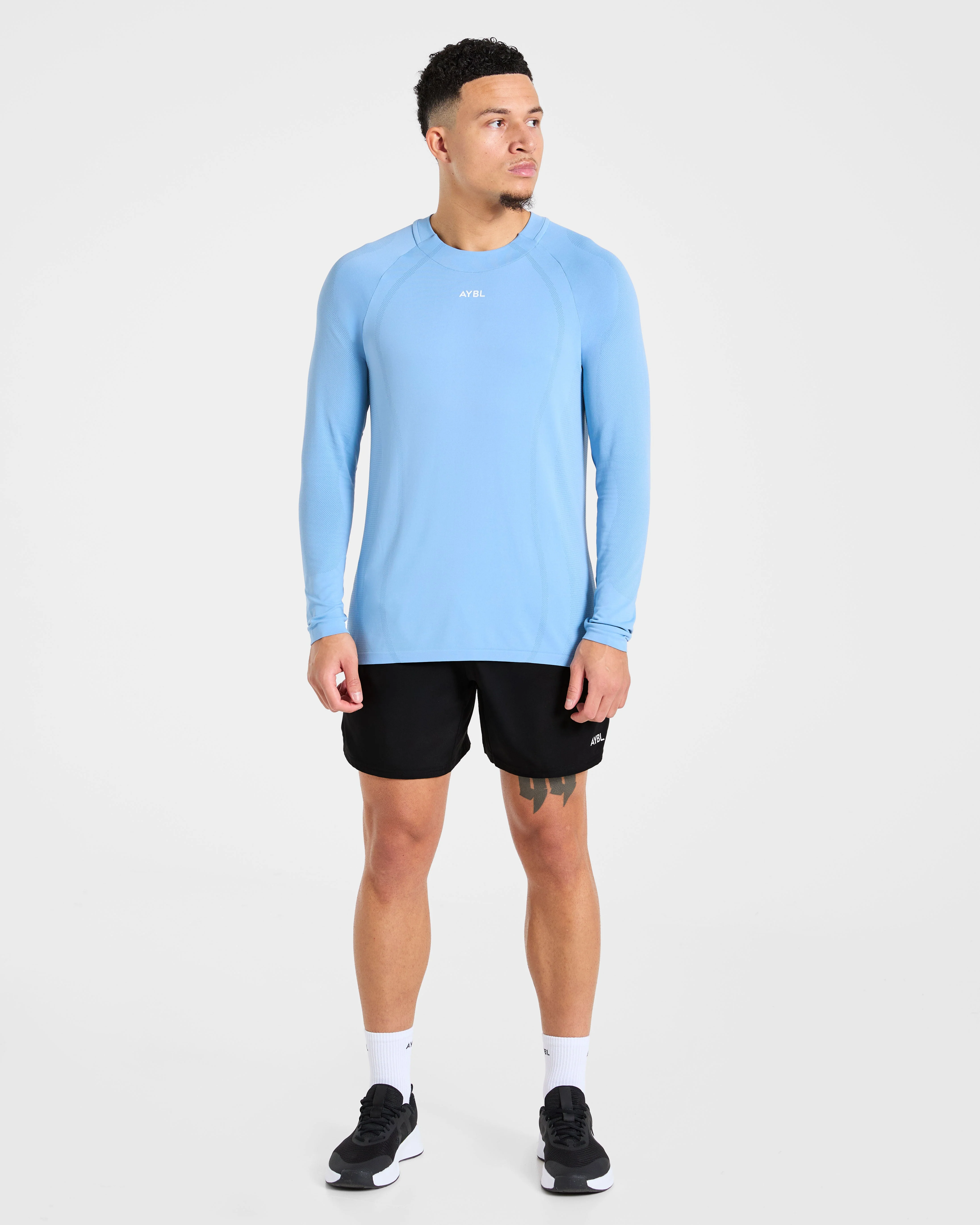 Attain Seamless Long Sleeve T Shirt - Sports Blue - Image 3