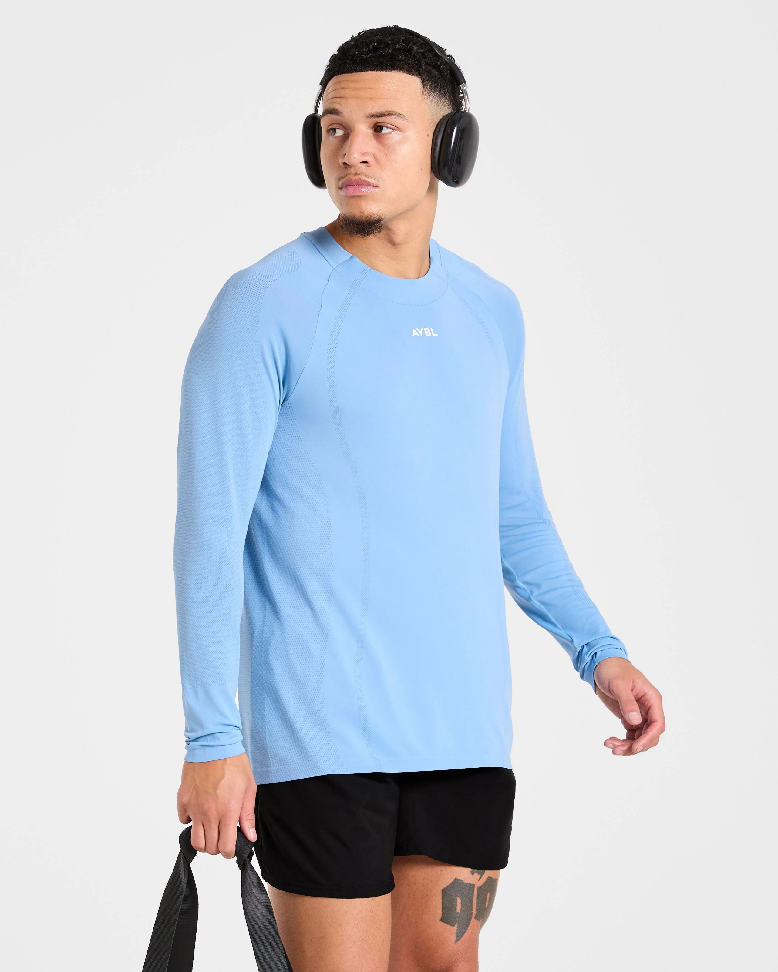 Attain Seamless Long Sleeve T Shirt - Sports Blue - Image 7