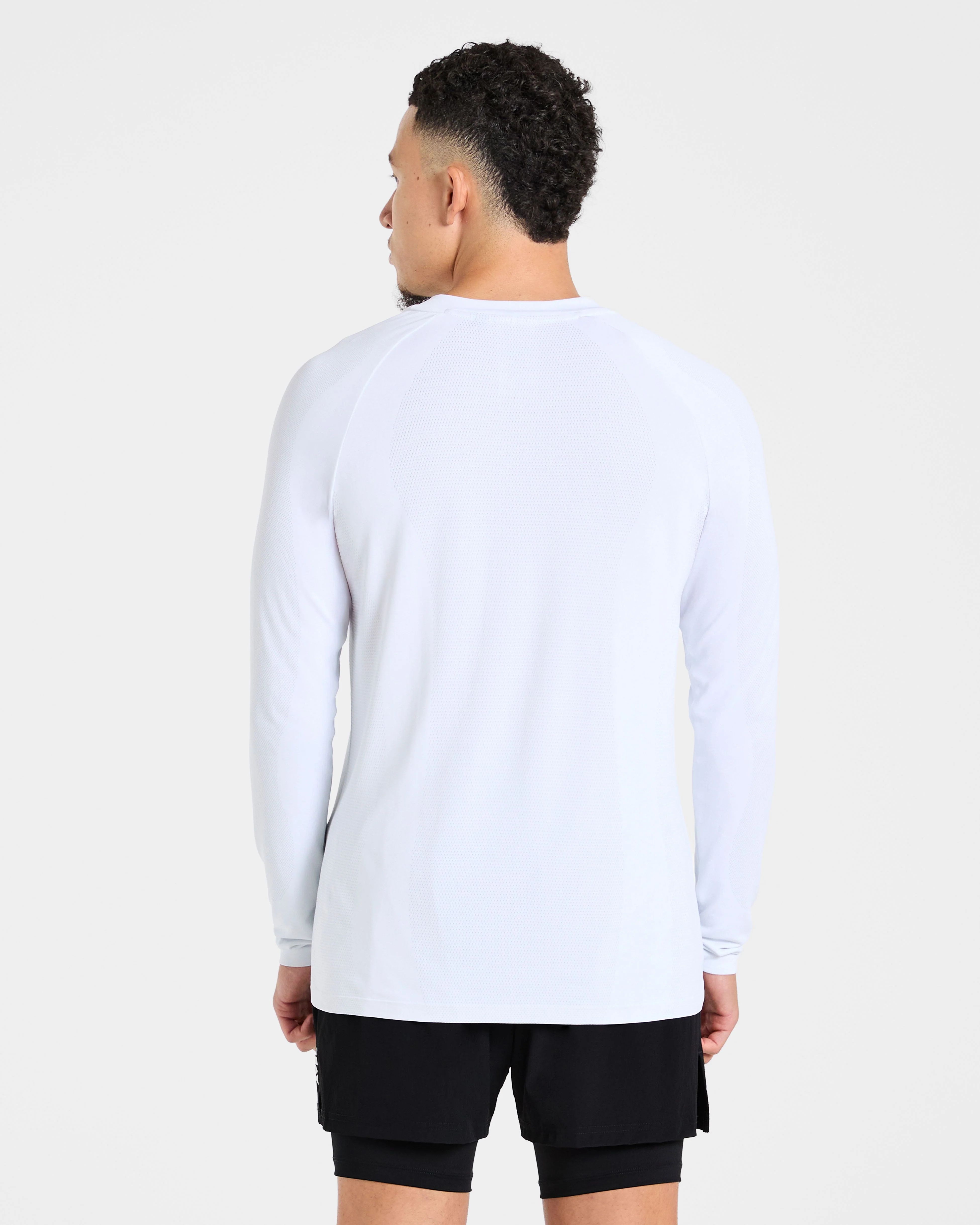 Attain Seamless Long Sleeve T Shirt - Storm White - Image 2