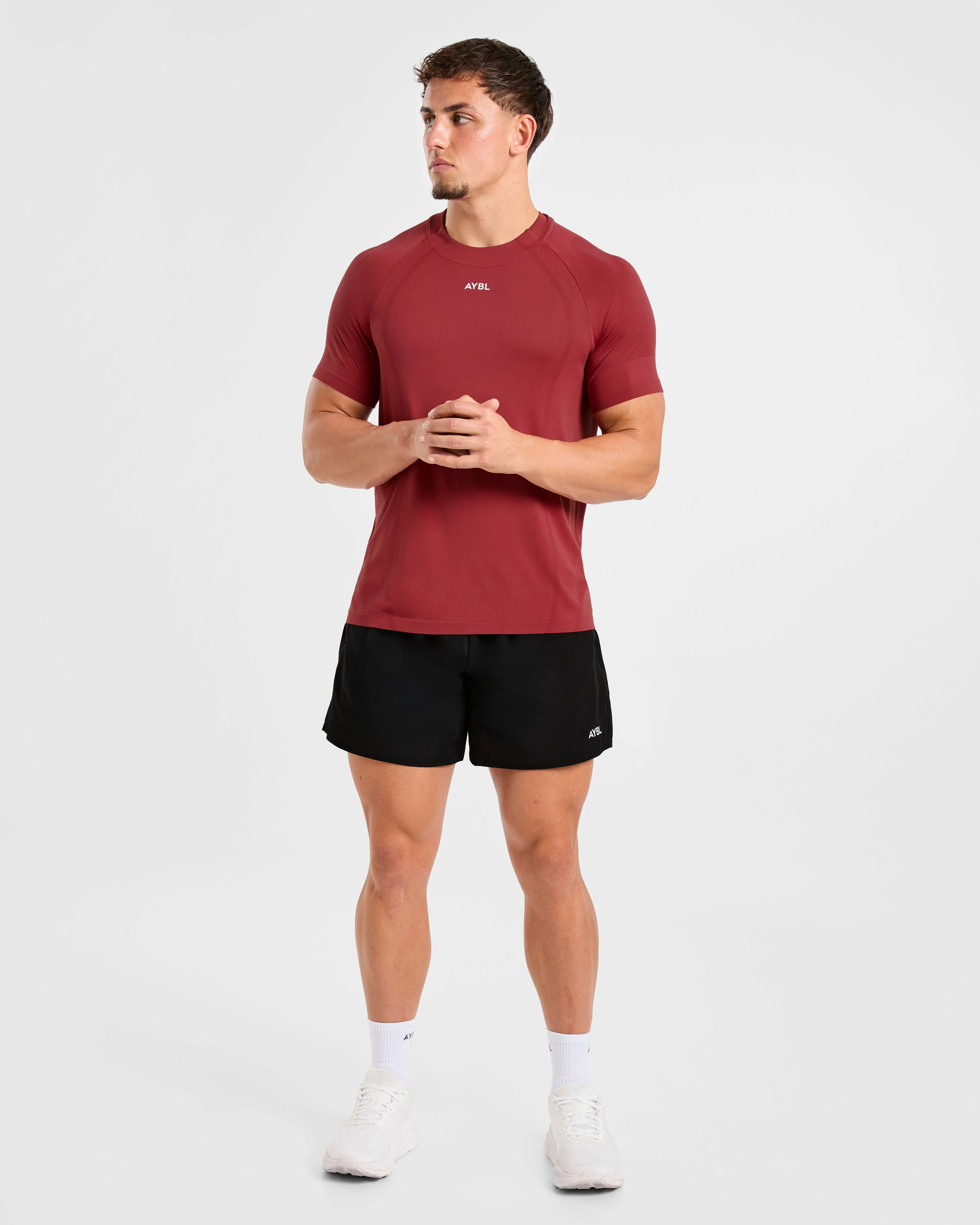 Attain Seamless T Shirt - Maroon Red - Image 3