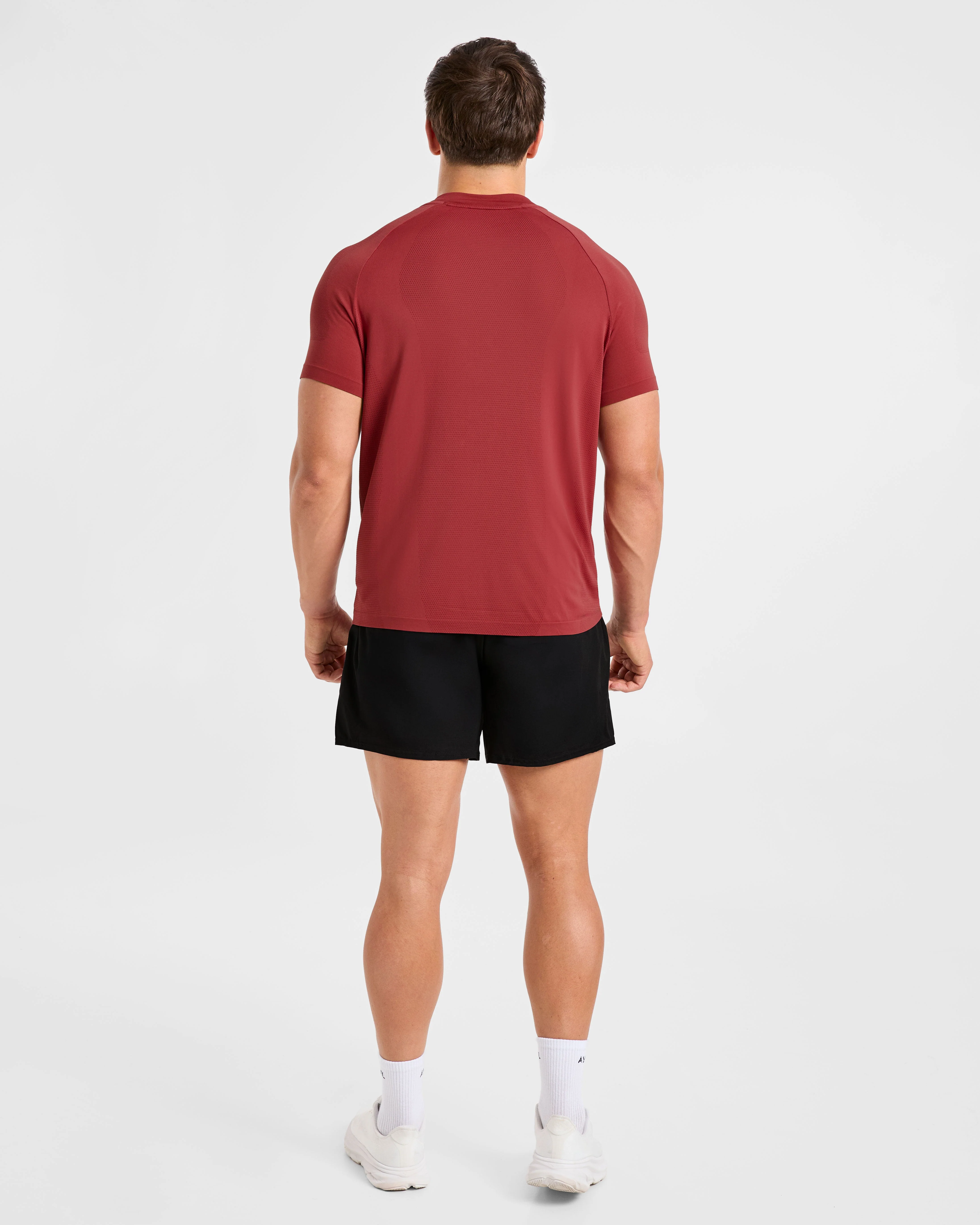Attain Seamless T Shirt - Maroon Red - Image 4