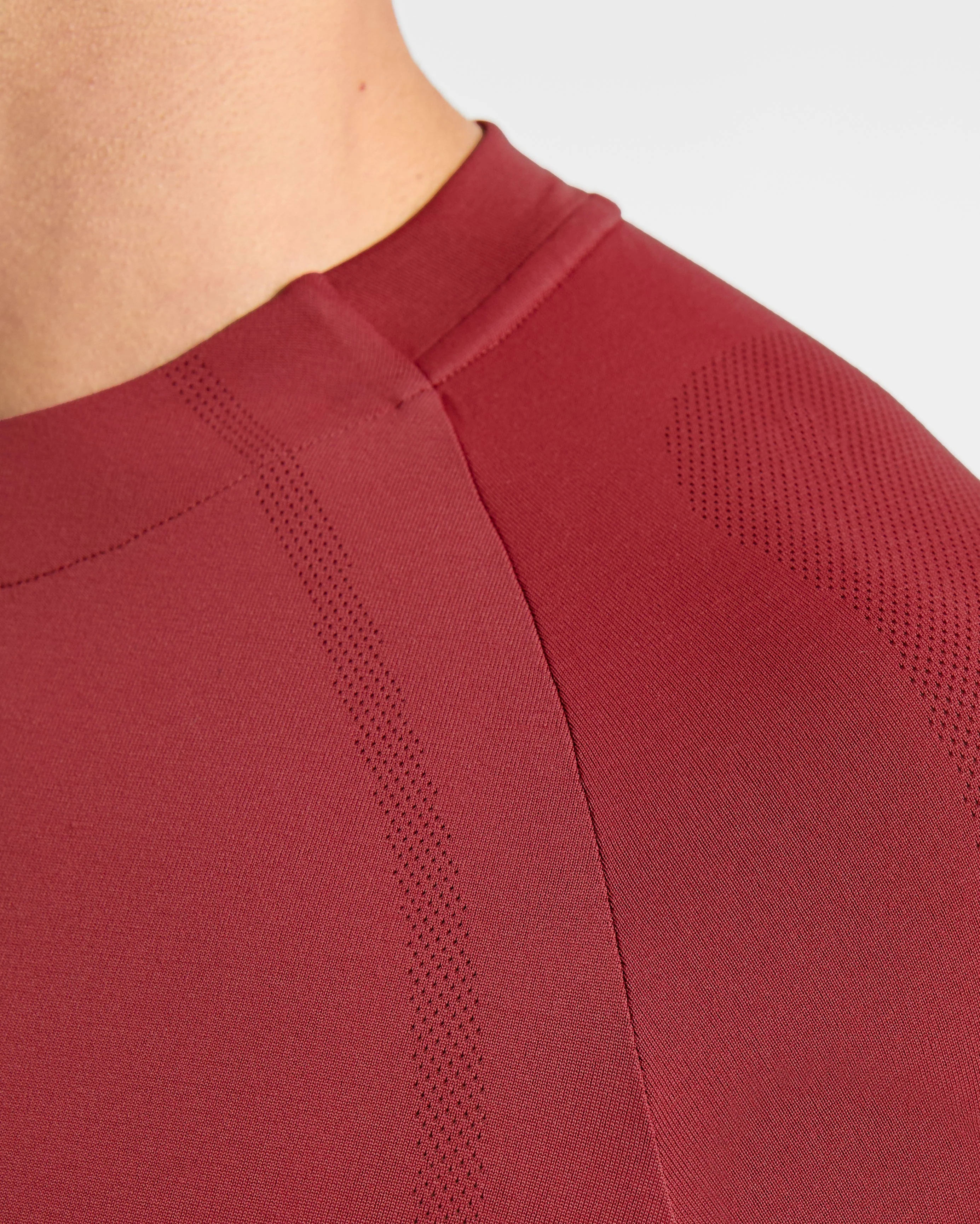Attain Seamless T Shirt - Maroon Red - Image 6