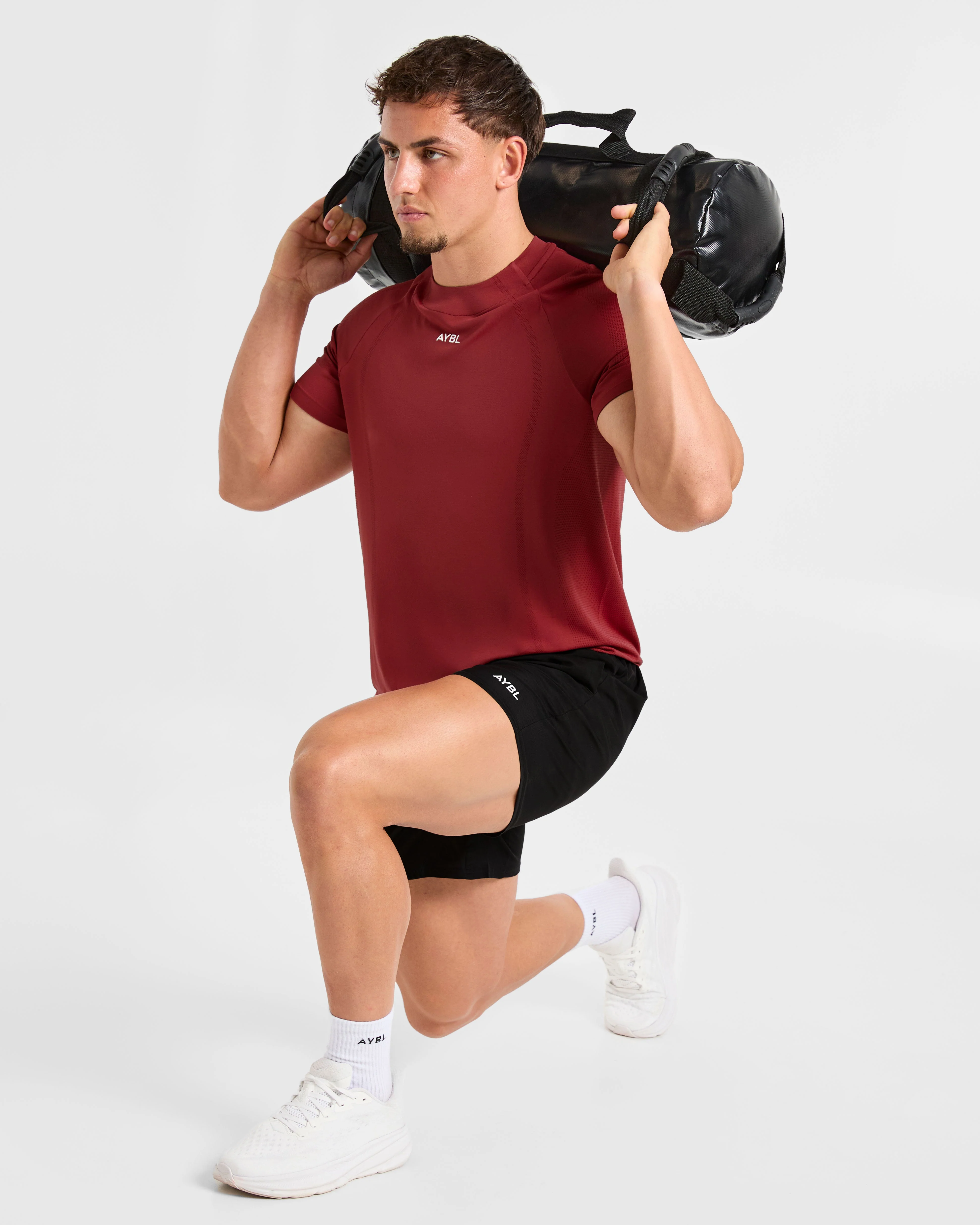 Attain Seamless T Shirt - Maroon Red - Image 7