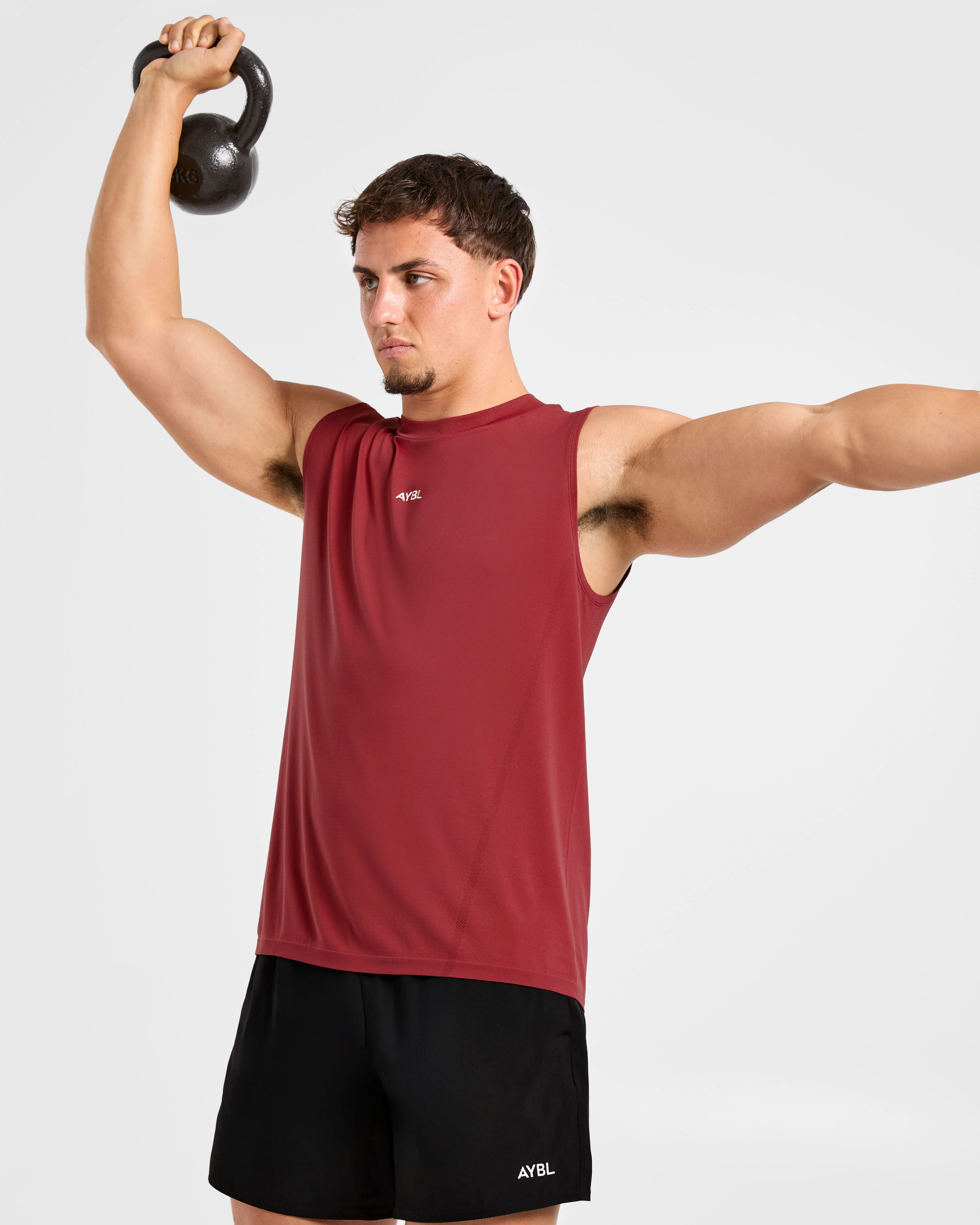 Attain Seamless Vest - Maroon Red - Image 7