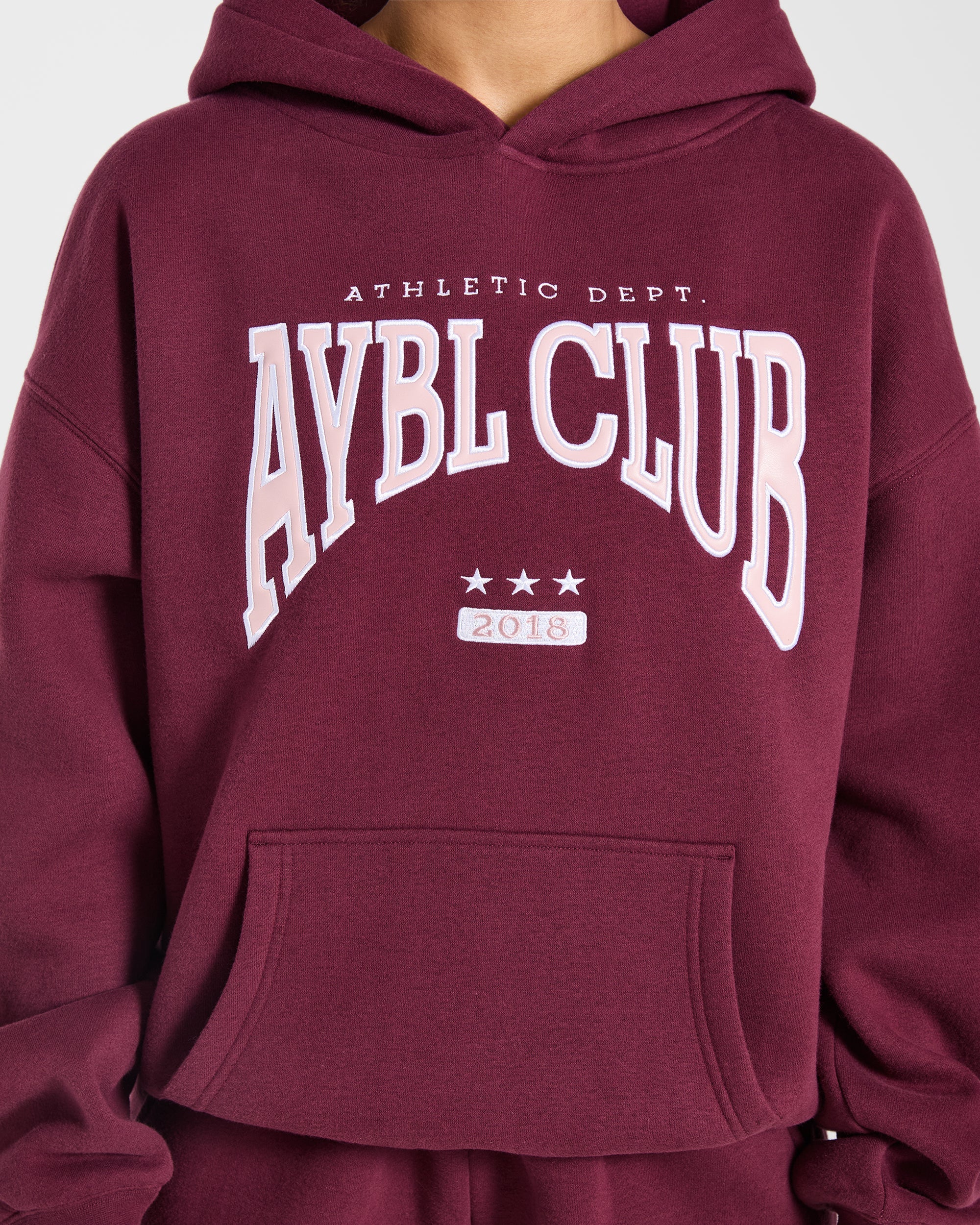 AYBL Club Oversized Hoodie - Burgundy/Pink - Image 5