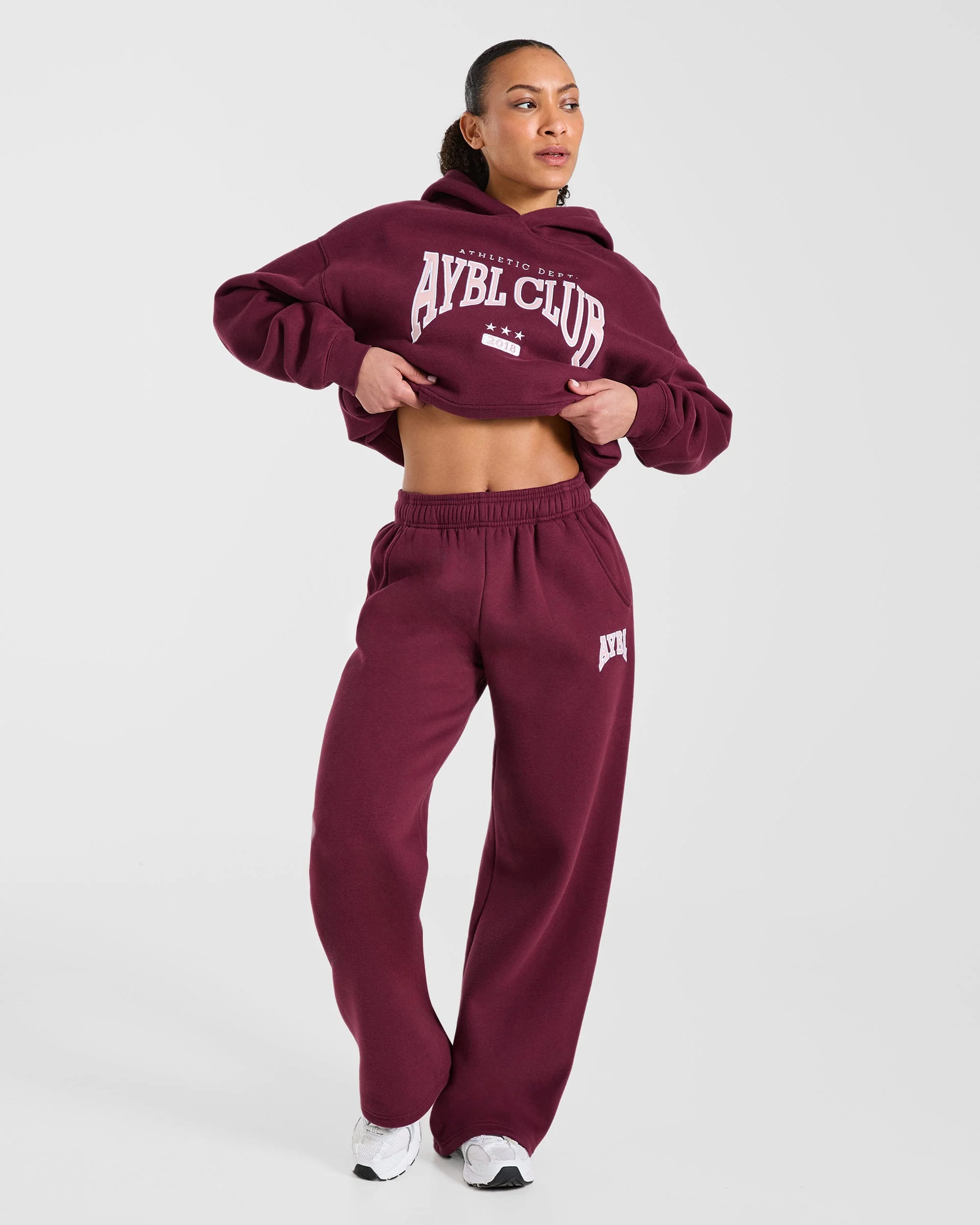 AYBL Club Oversized Hoodie - Burgundy/Pink - Image 7