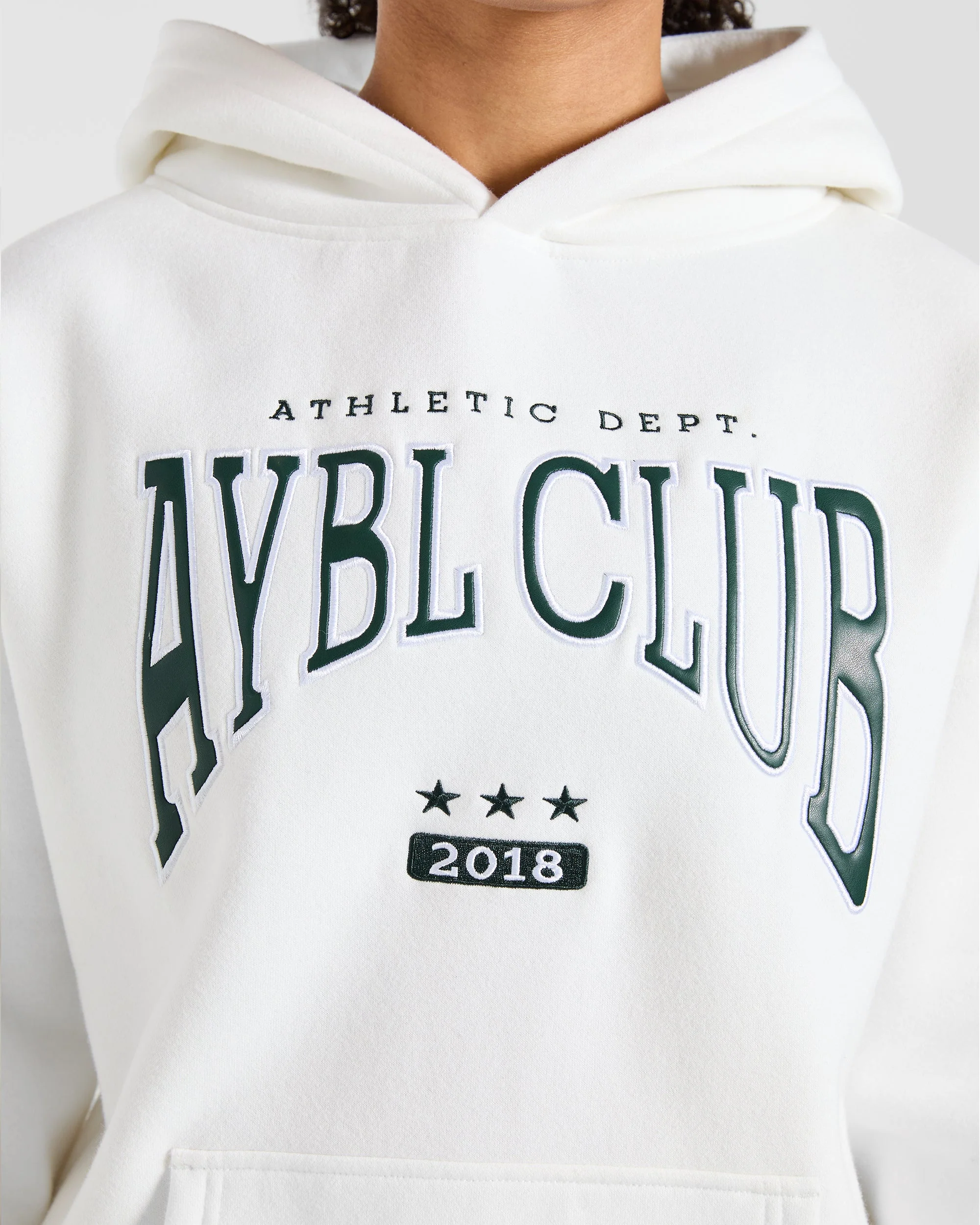 AYBL Club Oversized Hoodie - Off White/Forest Green - Image 5