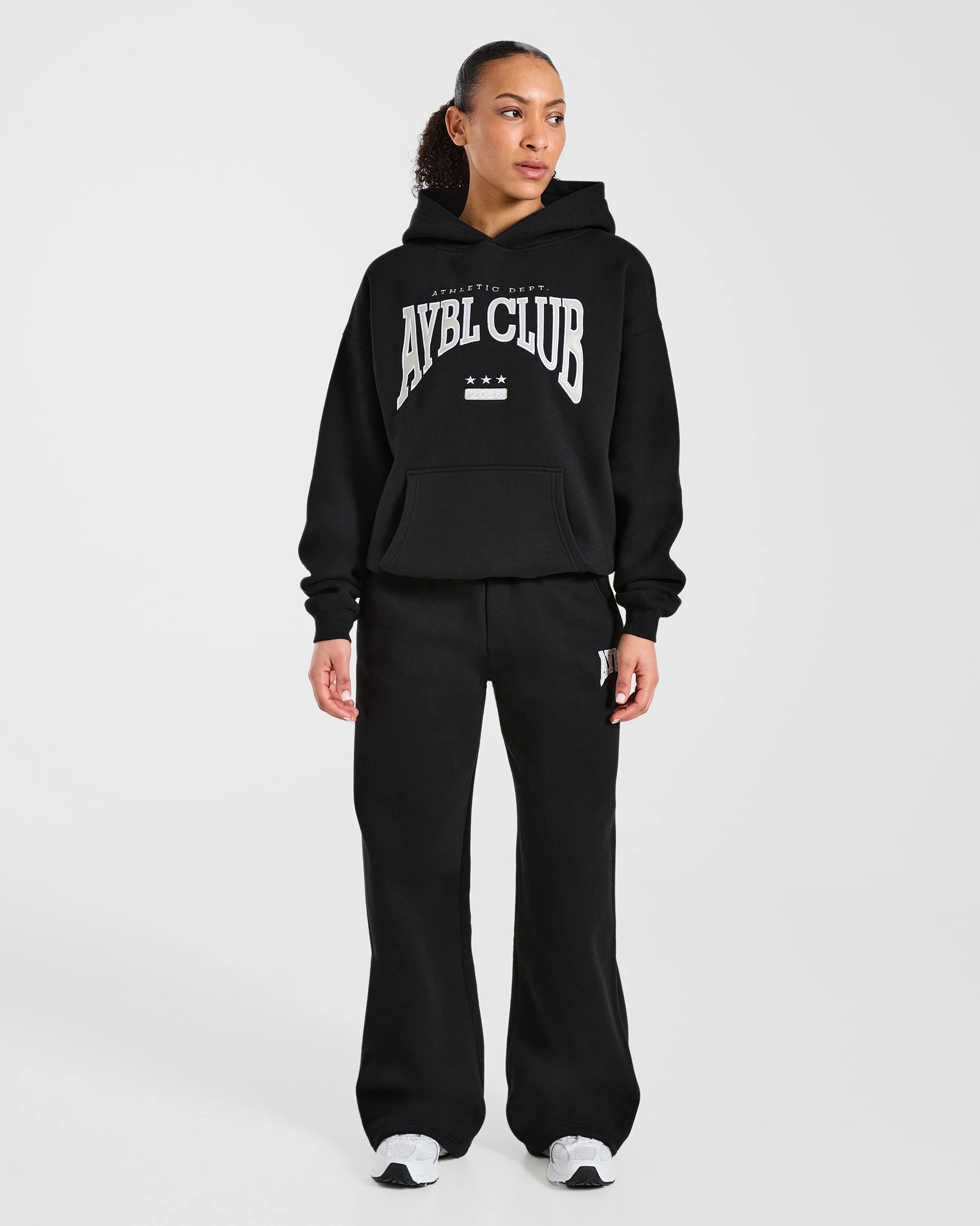 AYBL Club Oversized Straight Leg Joggers - Black - Image 3