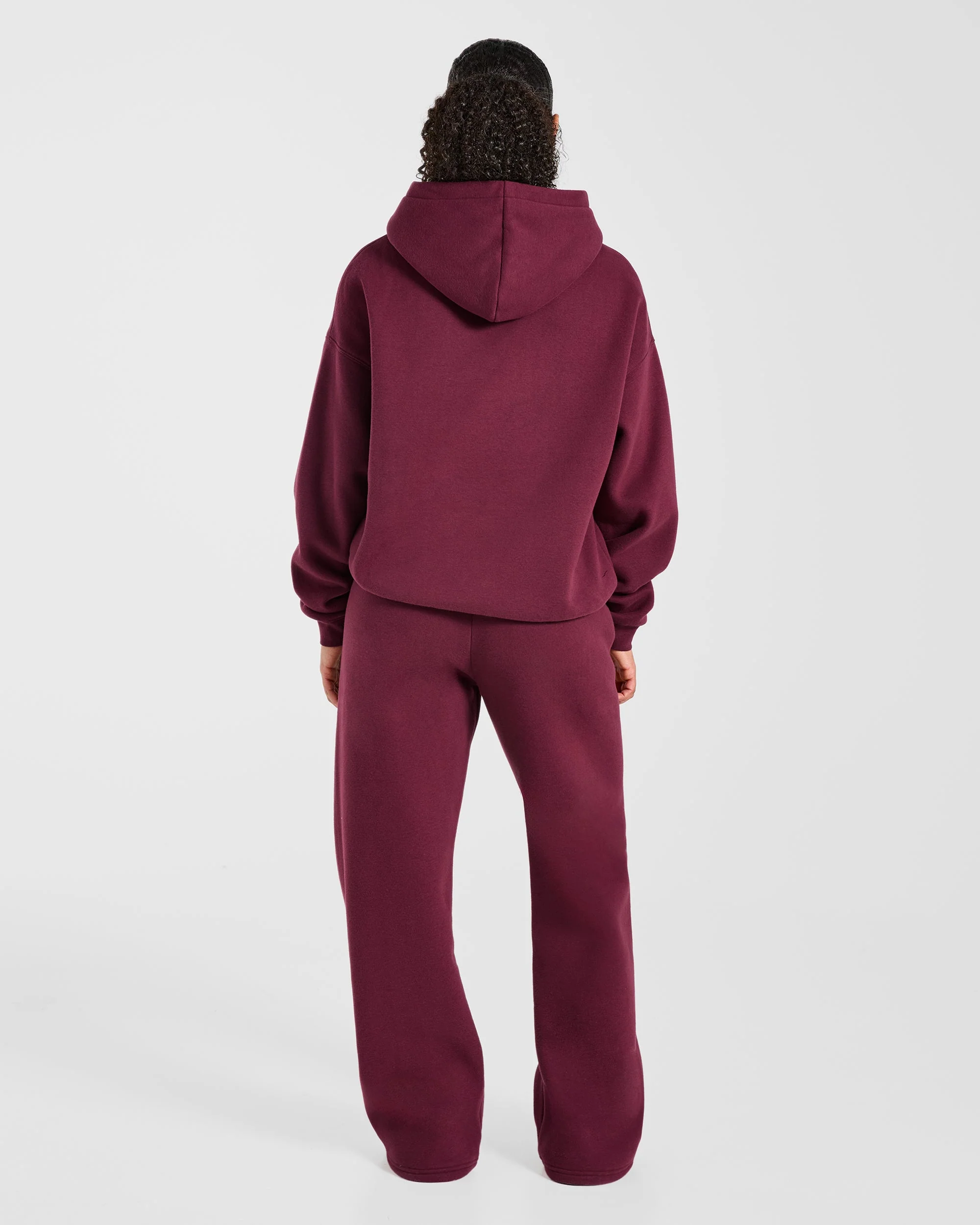 AYBL Club Oversized Straight Leg Joggers - Burgundy/Pink - Image 4