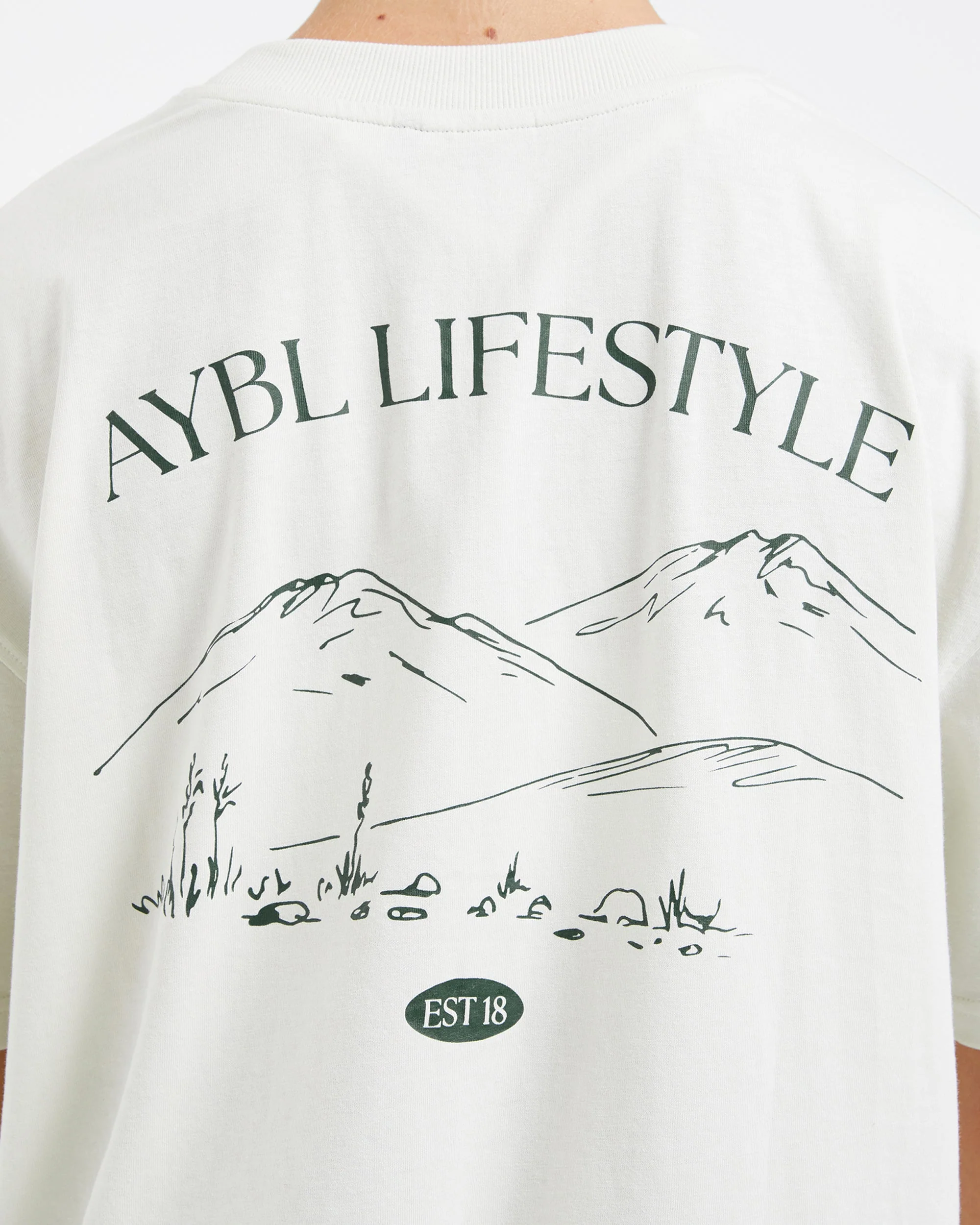 AYBL Lifestyle Oversized T Shirt - Off White/Forest - Image 6