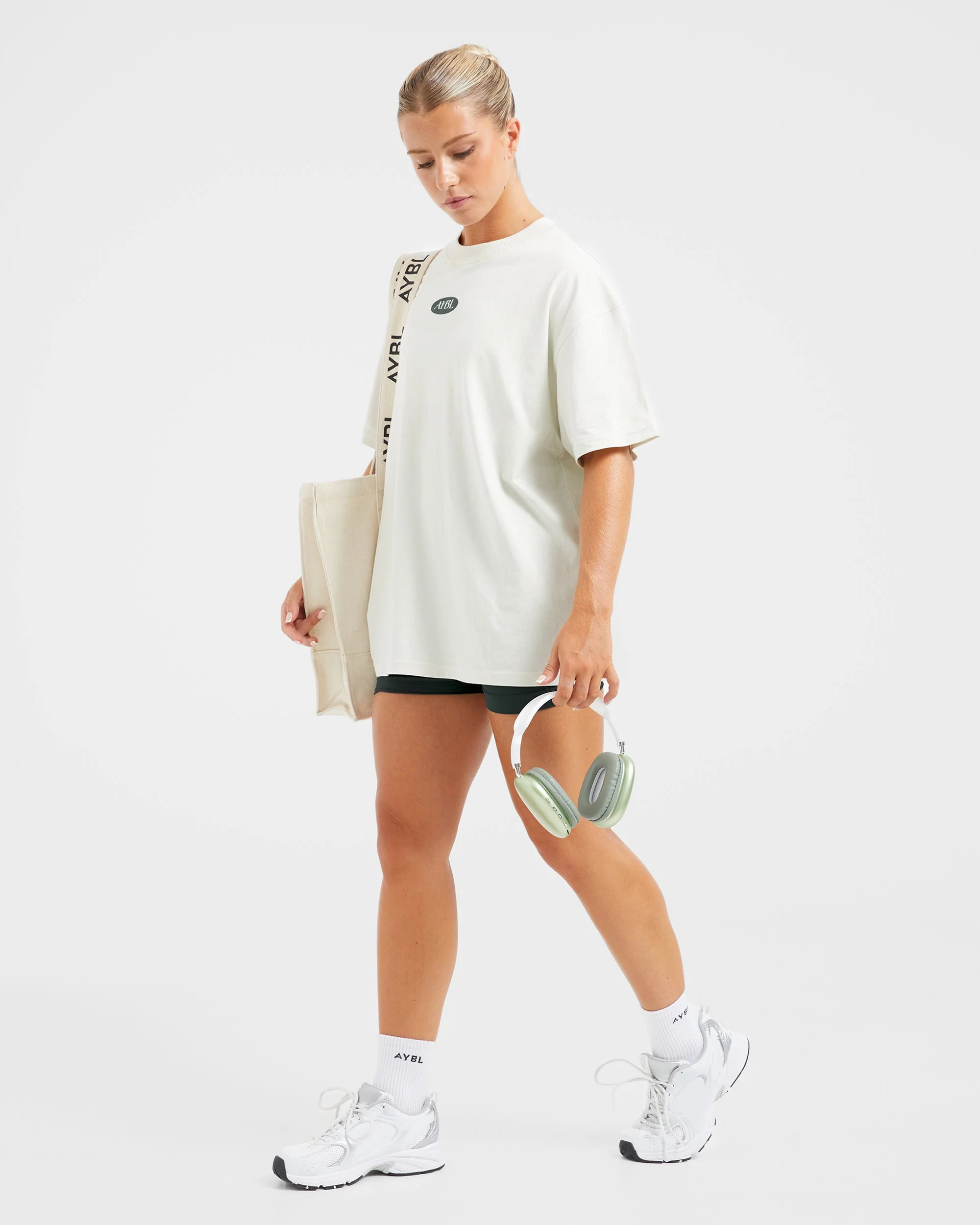 AYBL Lifestyle Oversized T Shirt - Off White/Forest - Image 7