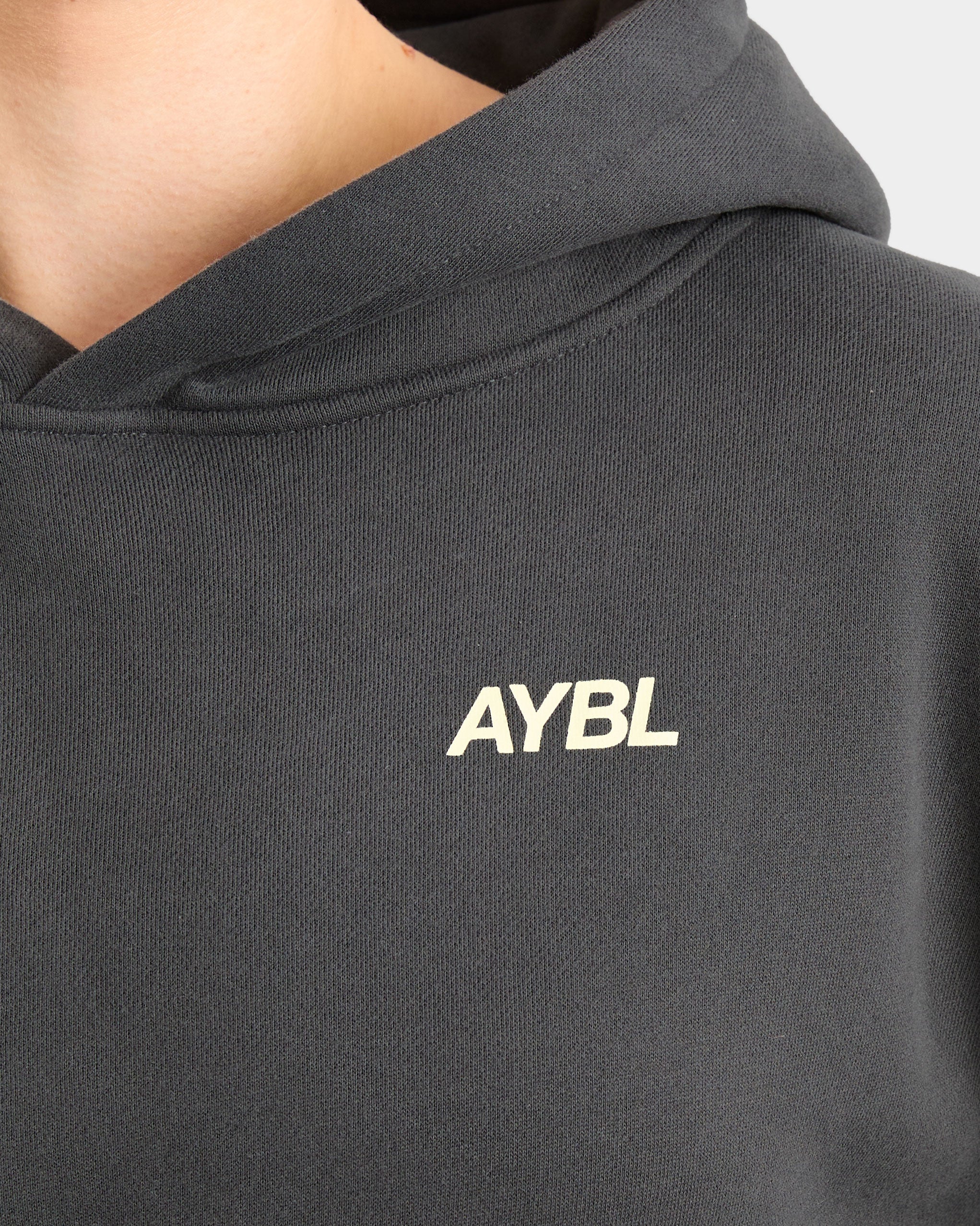 AYBL Sports Club Oversized Hoodie - Charcoal/Yellow - Image 5