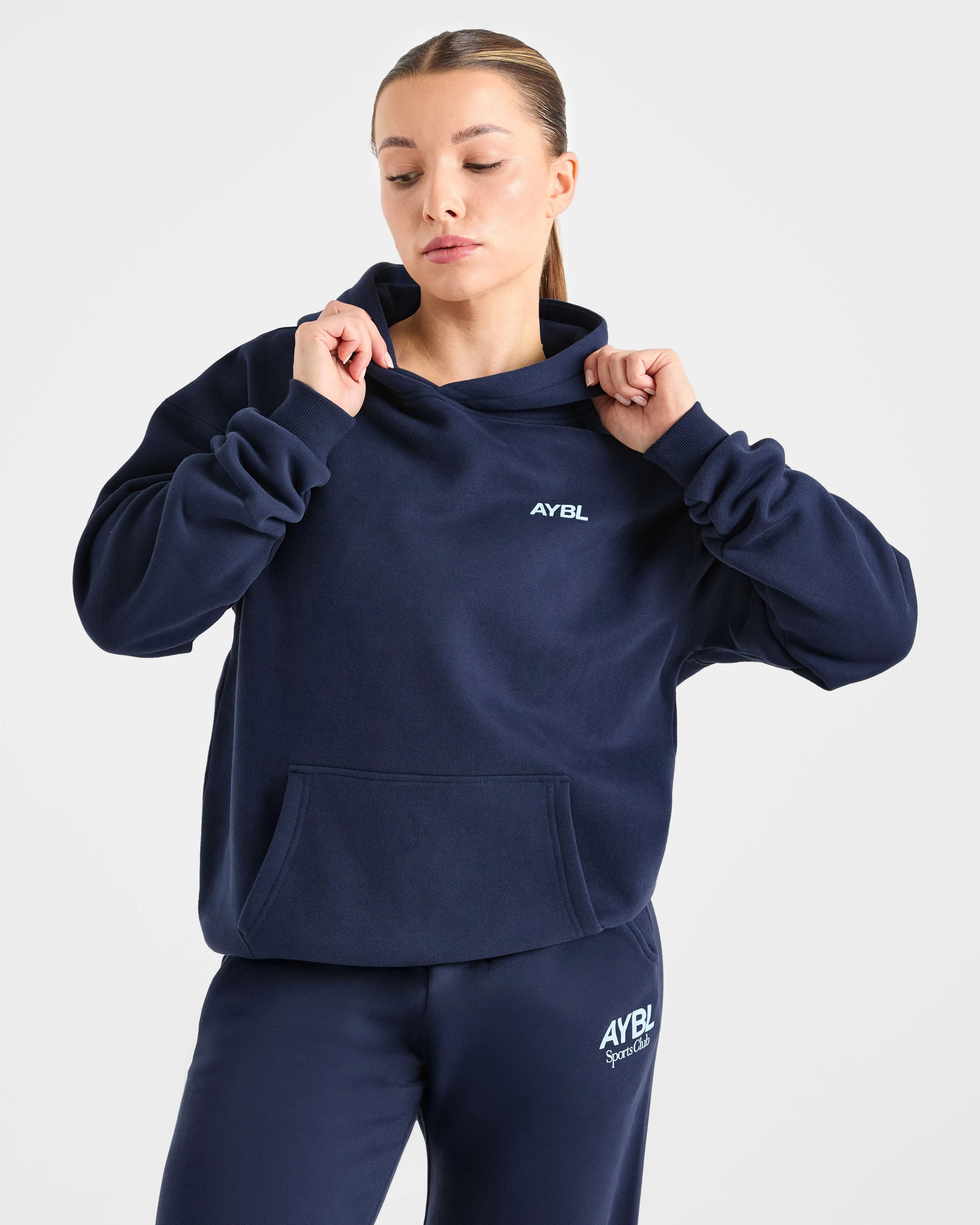 AYBL Sports Club Oversized Hoodie - Navy/Blue - Image 7