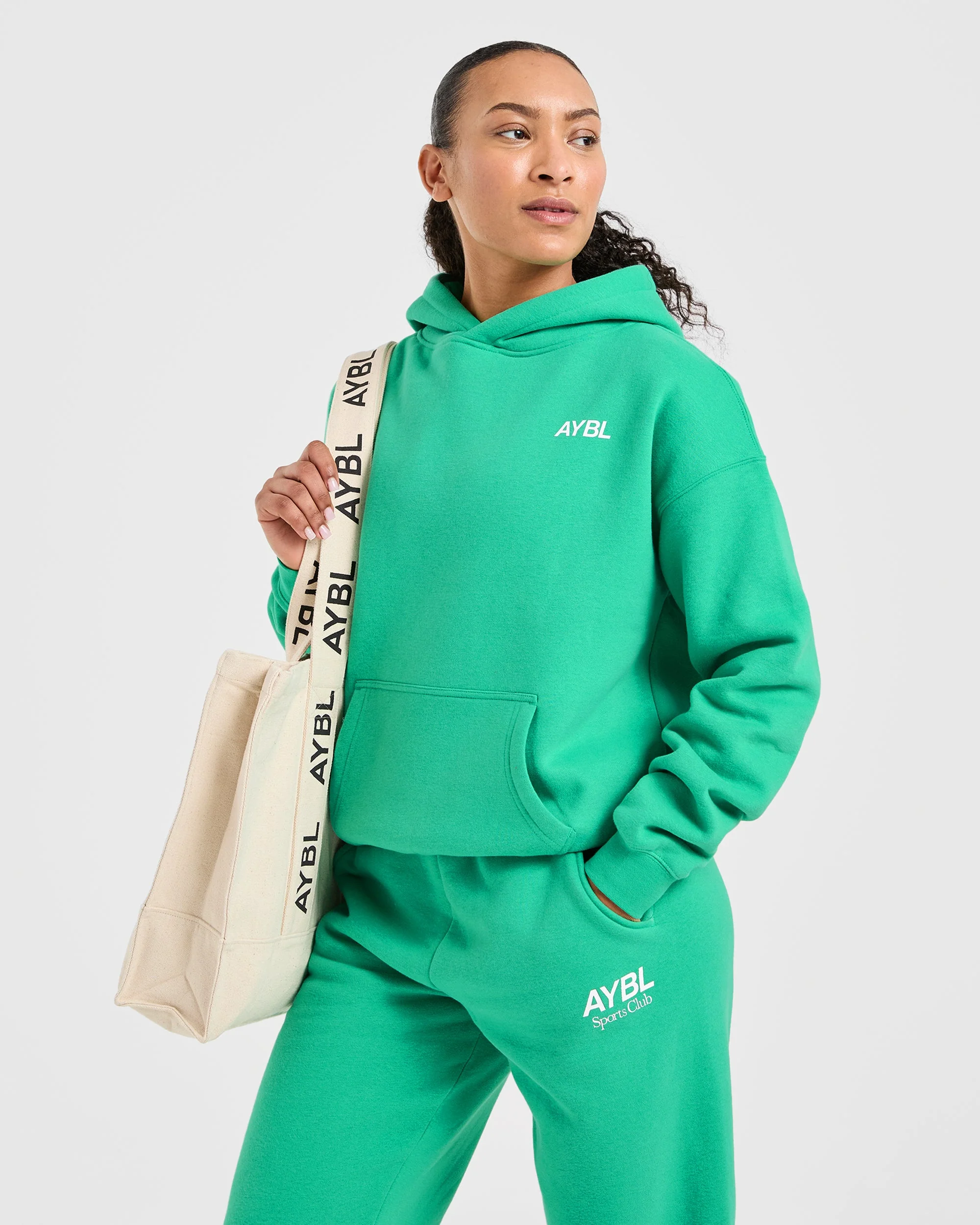 AYBL Sports Club Oversized Hoodie - Racing Green - Image 8