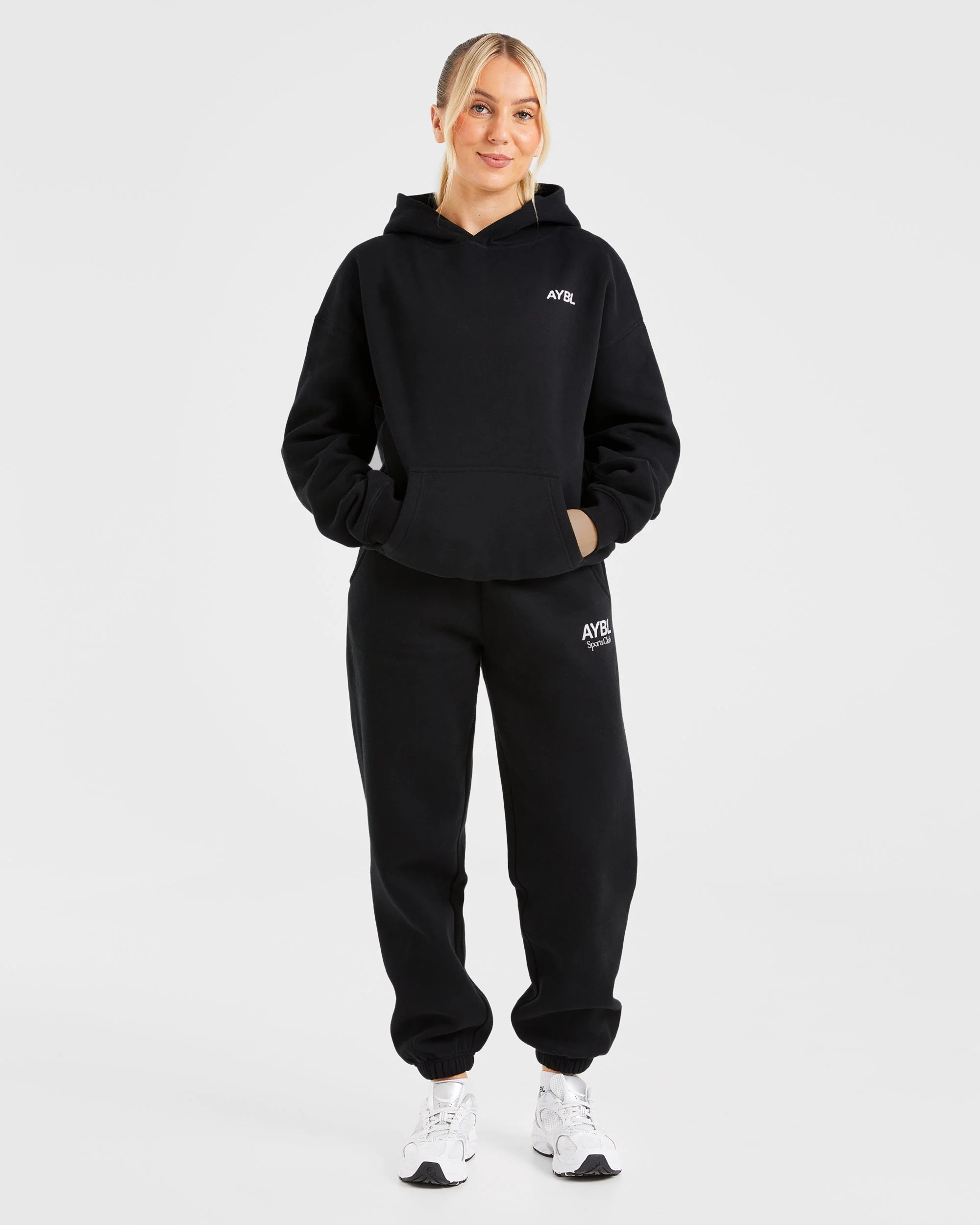 AYBL Sports Club Oversized Joggers - Black/White - Image 3