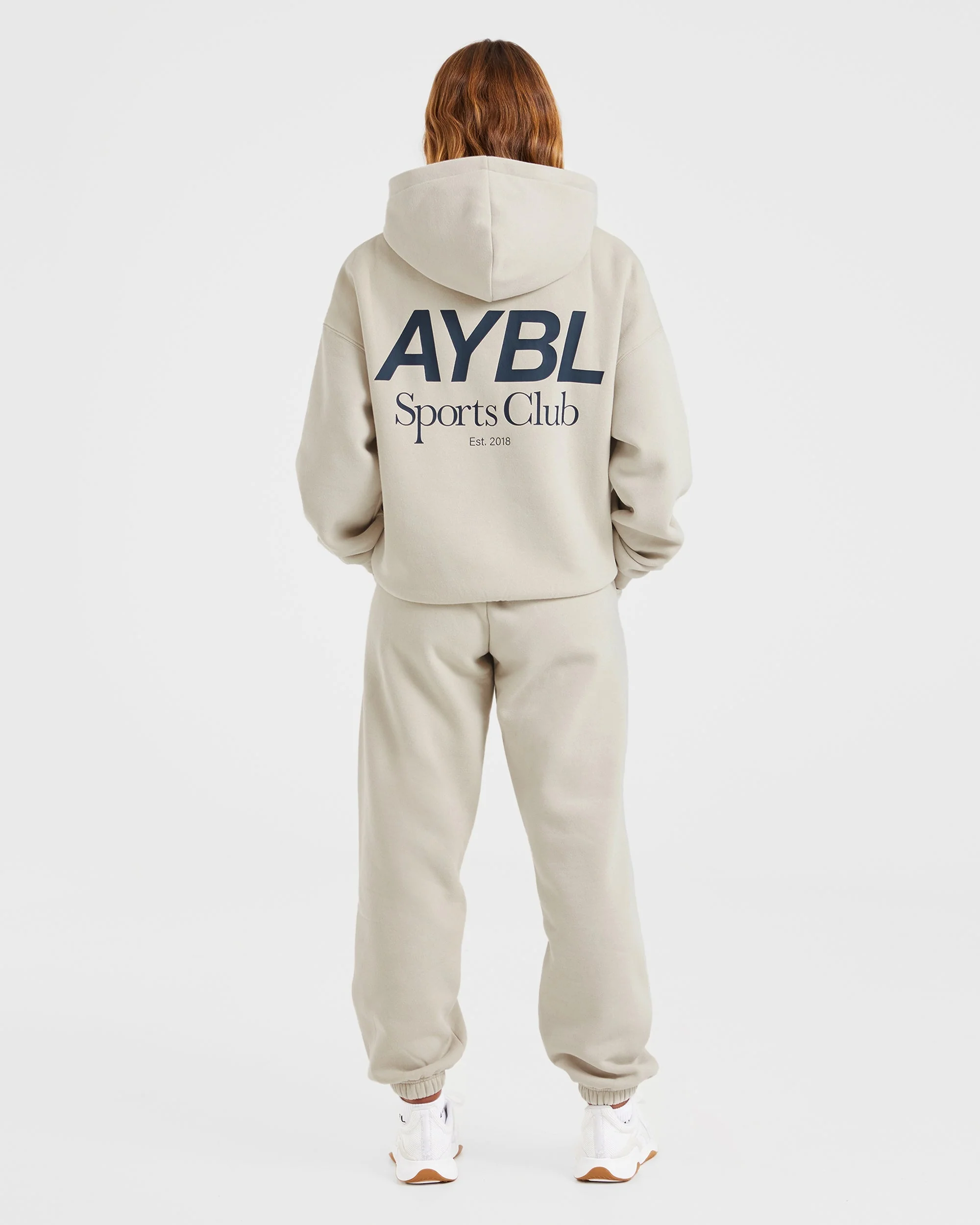 AYBL Sports Club Oversized Joggers - Sand/Navy - Image 4
