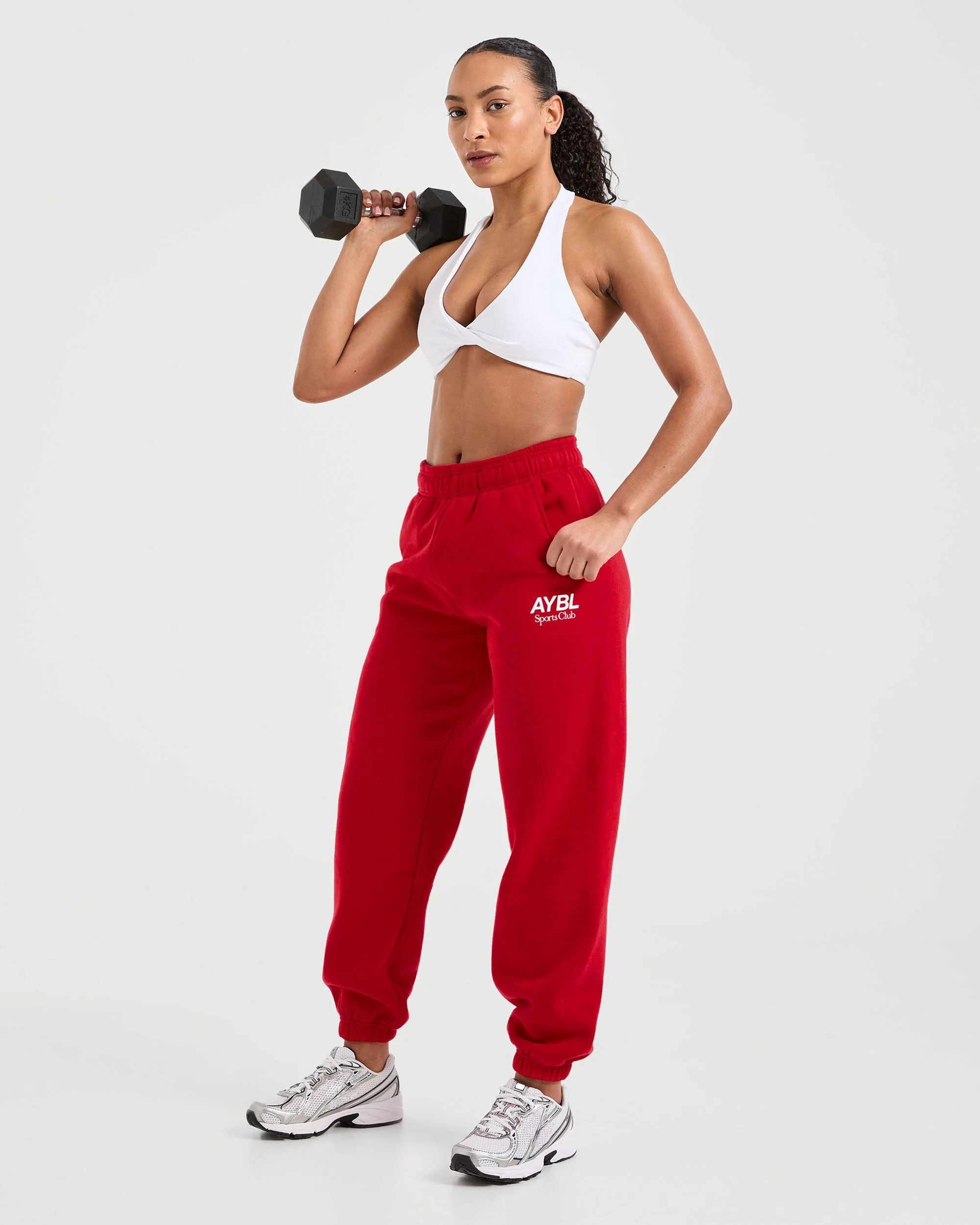 AYBL Sports Club Oversized Joggers - True Red - Image 7