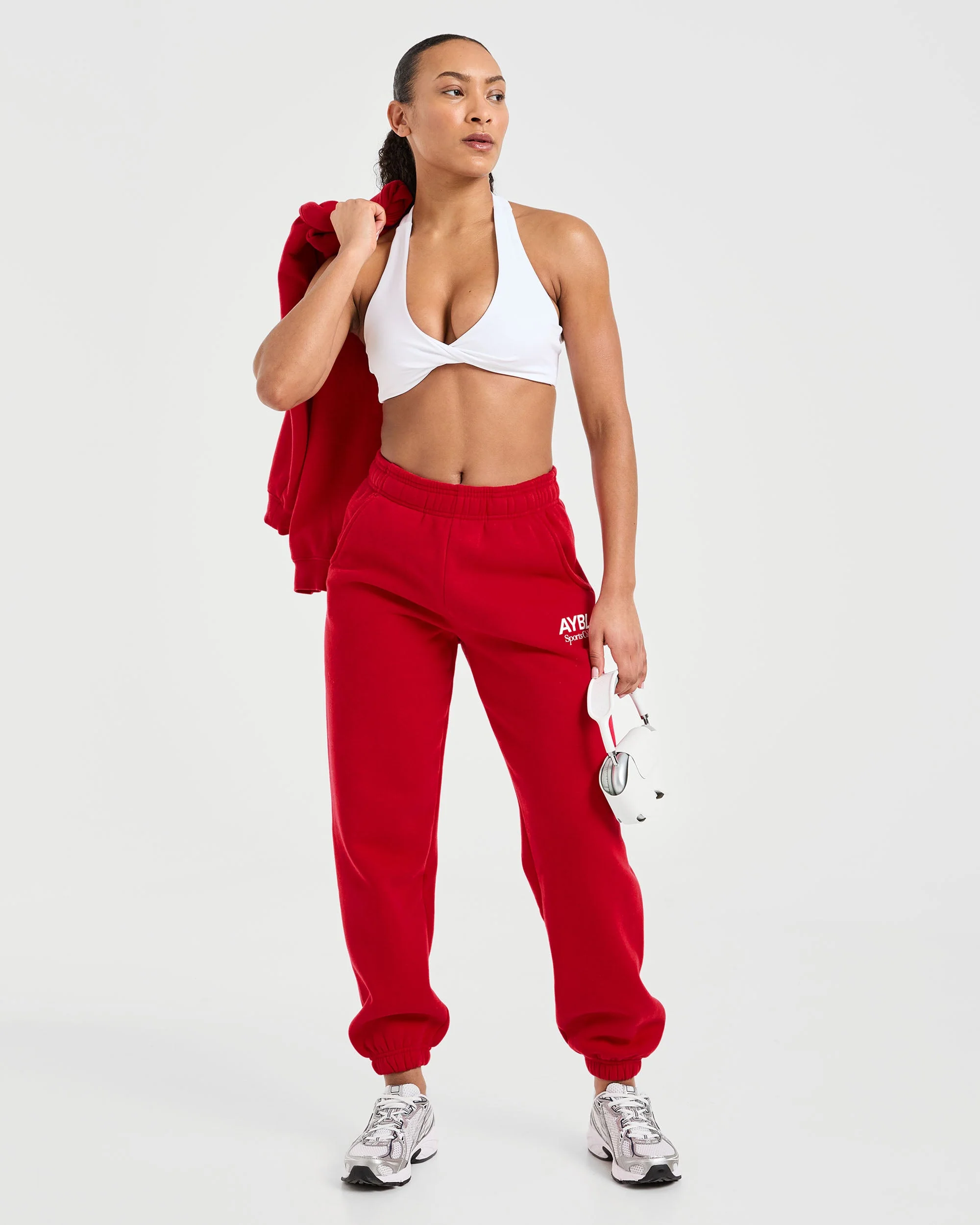 AYBL Sports Club Oversized Joggers - True Red - Image 8
