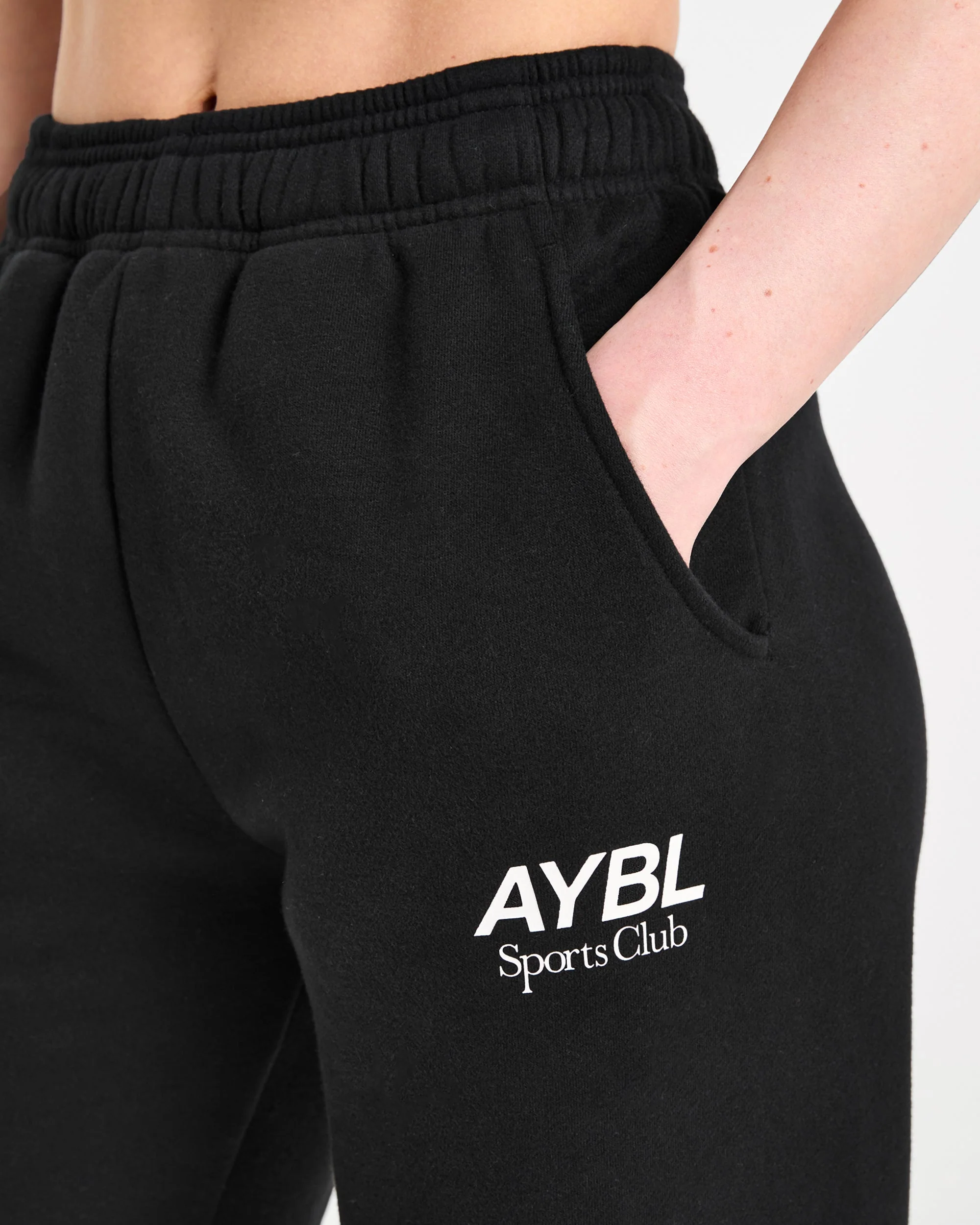 AYBL Sports Club Oversized Straight Leg Joggers - Black/White - Image 5