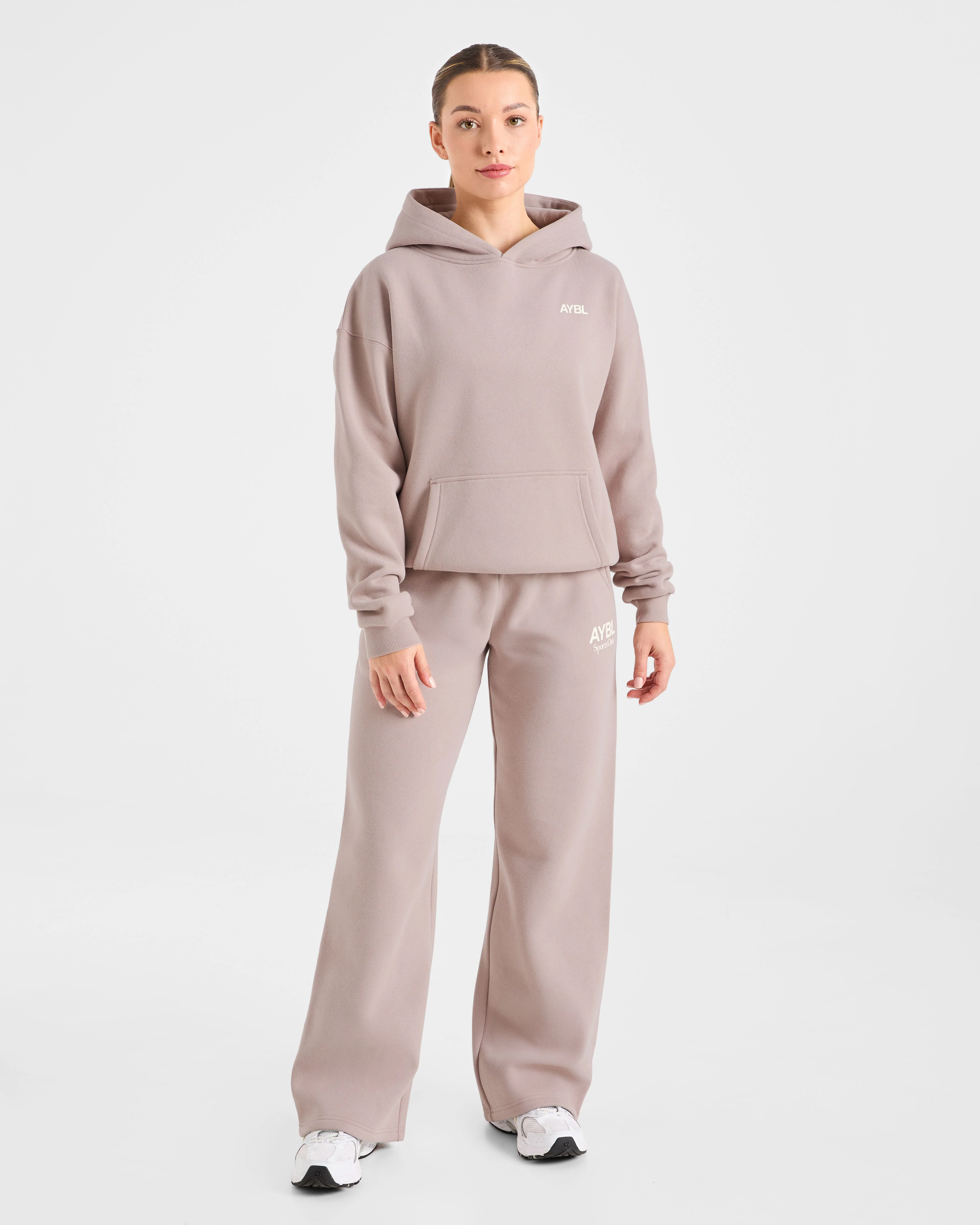 AYBL Sports Club Oversized Straight Leg Joggers - Mink Pink - Image 3