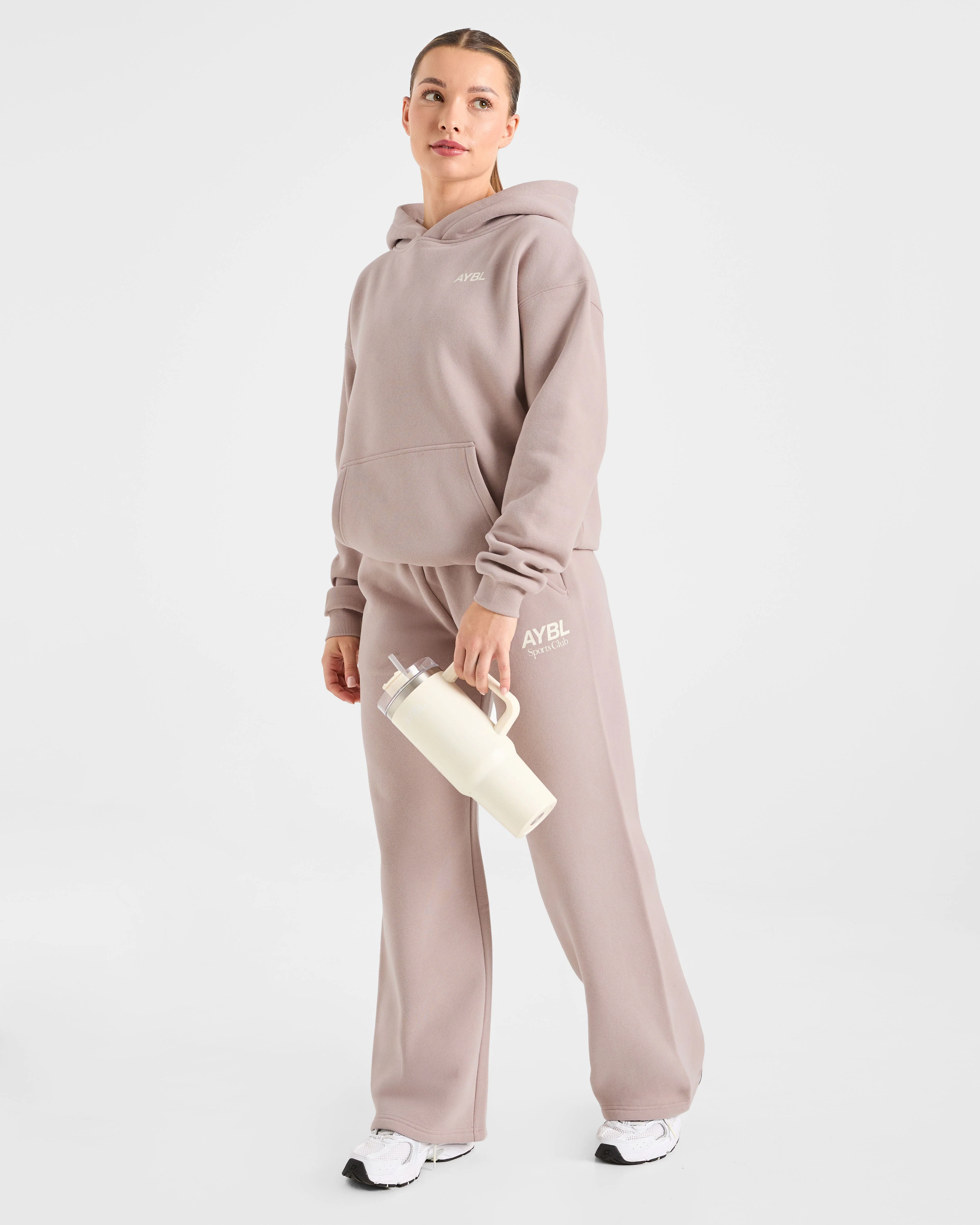 AYBL Sports Club Oversized Straight Leg Joggers - Mink Pink - Image 8