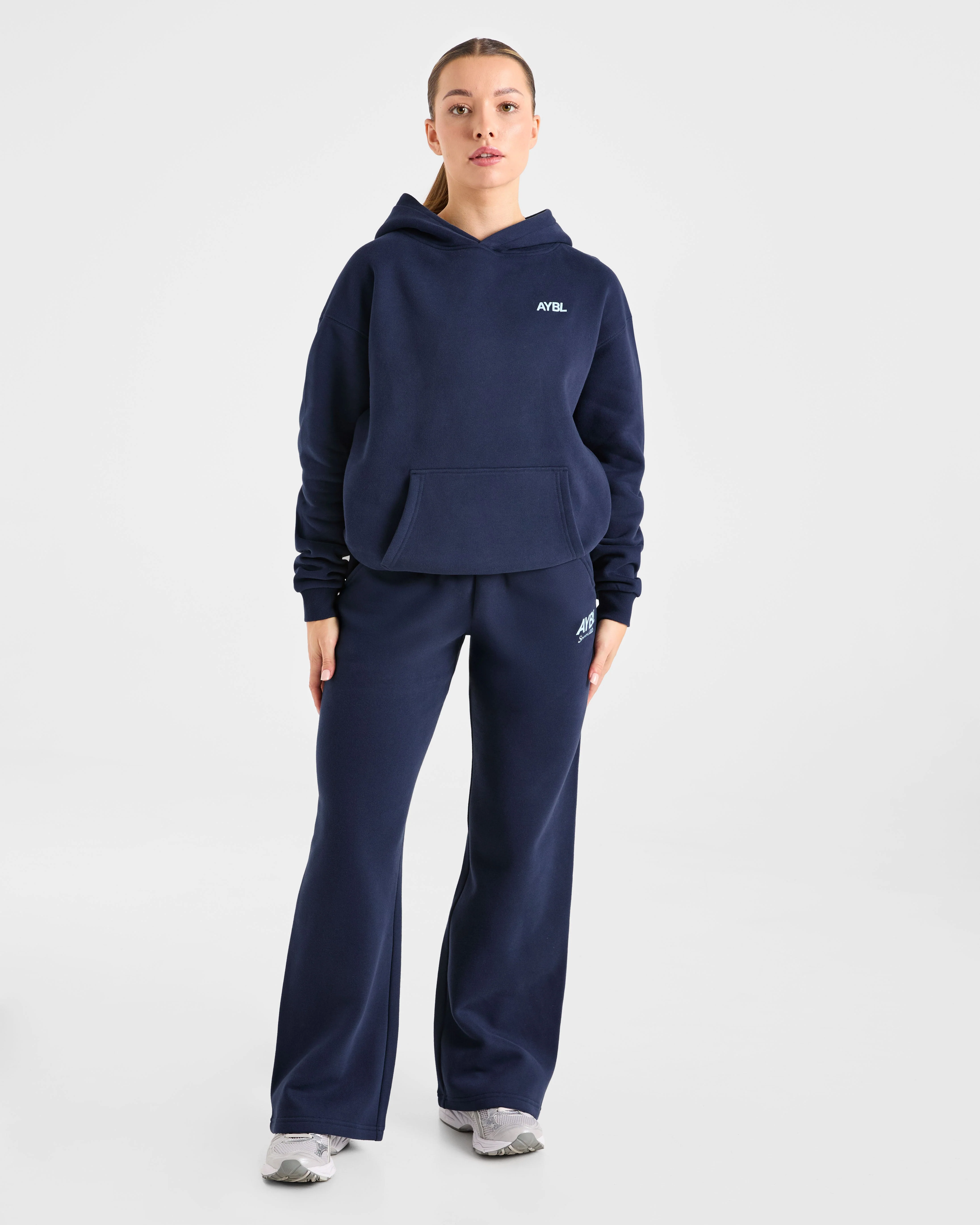 AYBL Sports Club Oversized Straight Leg Joggers - Navy/Blue - Image 3