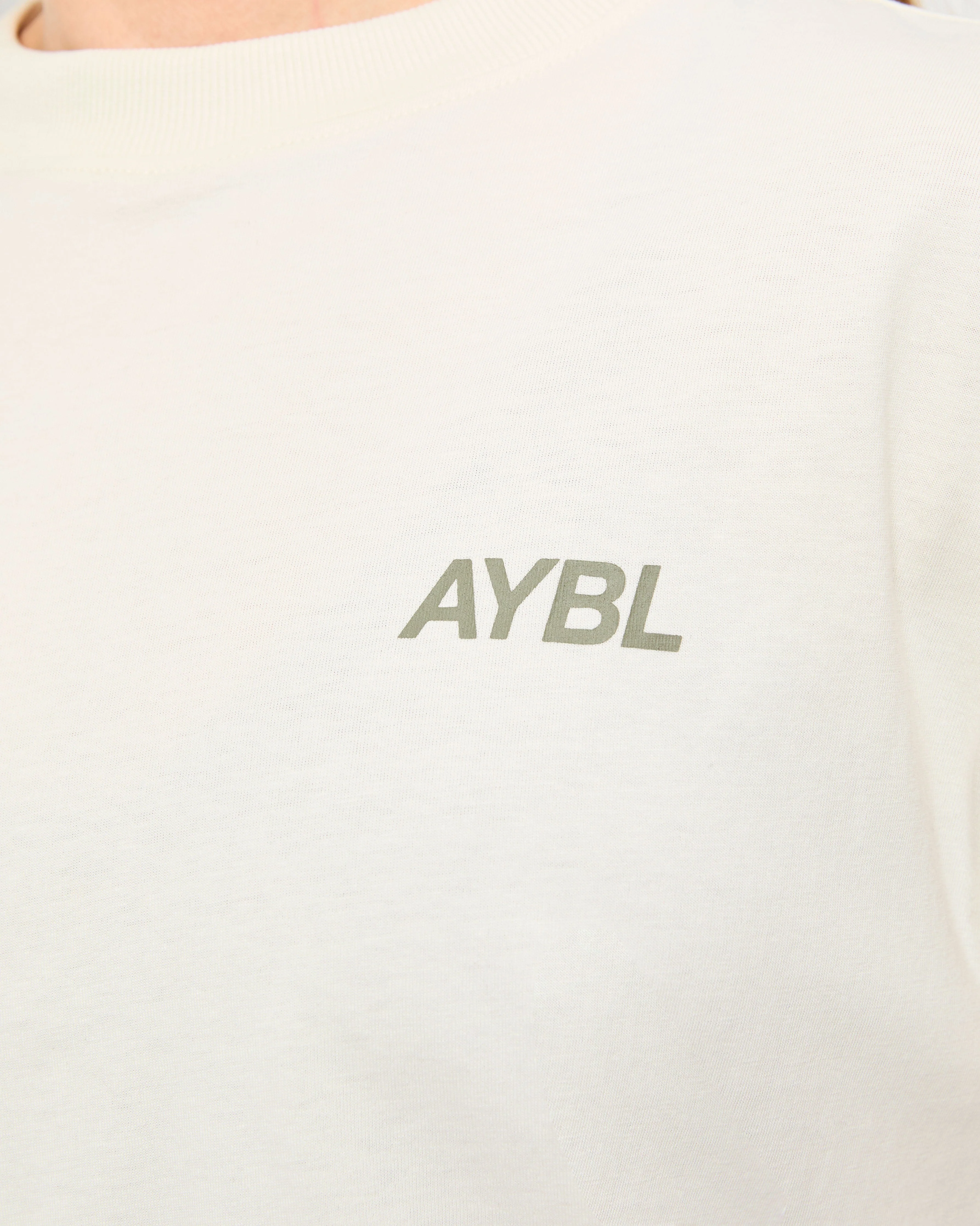 AYBL Sports Club Oversized T Shirt - Beige/Muted Olive - Image 5