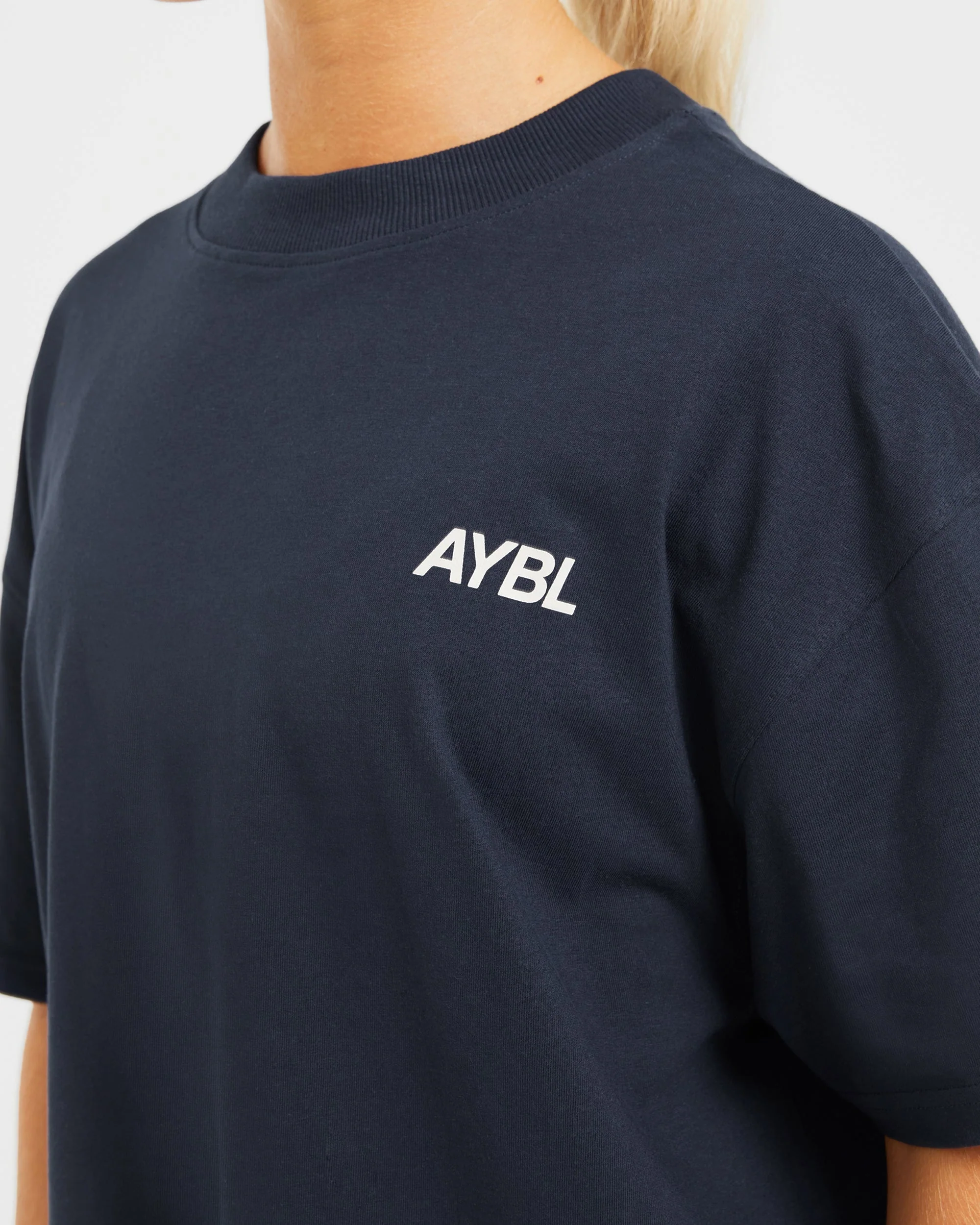 AYBL Sports Club Oversized T Shirt - Navy/Off White - Image 5