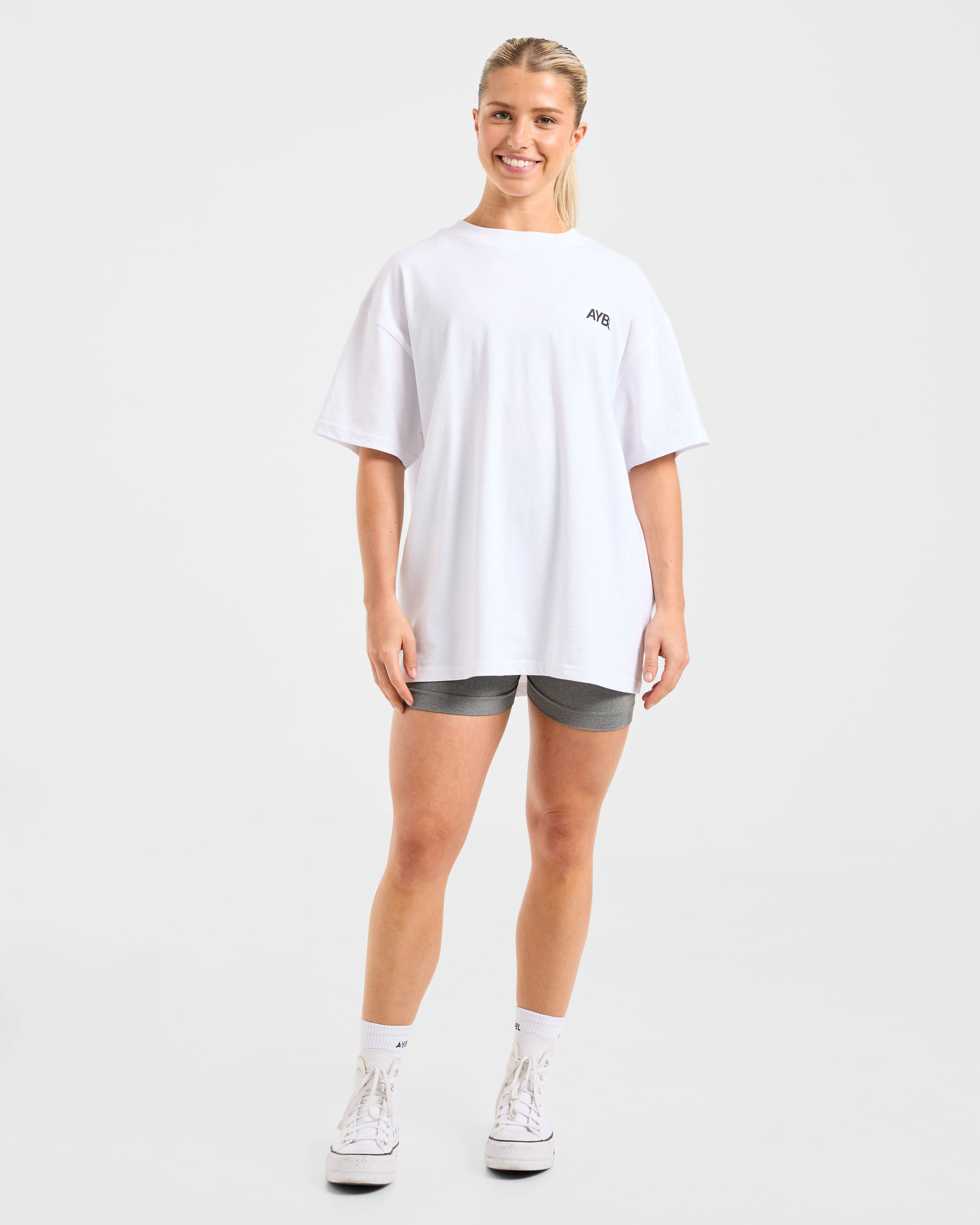 AYBL Sports Club Oversized T Shirt - White - Image 3