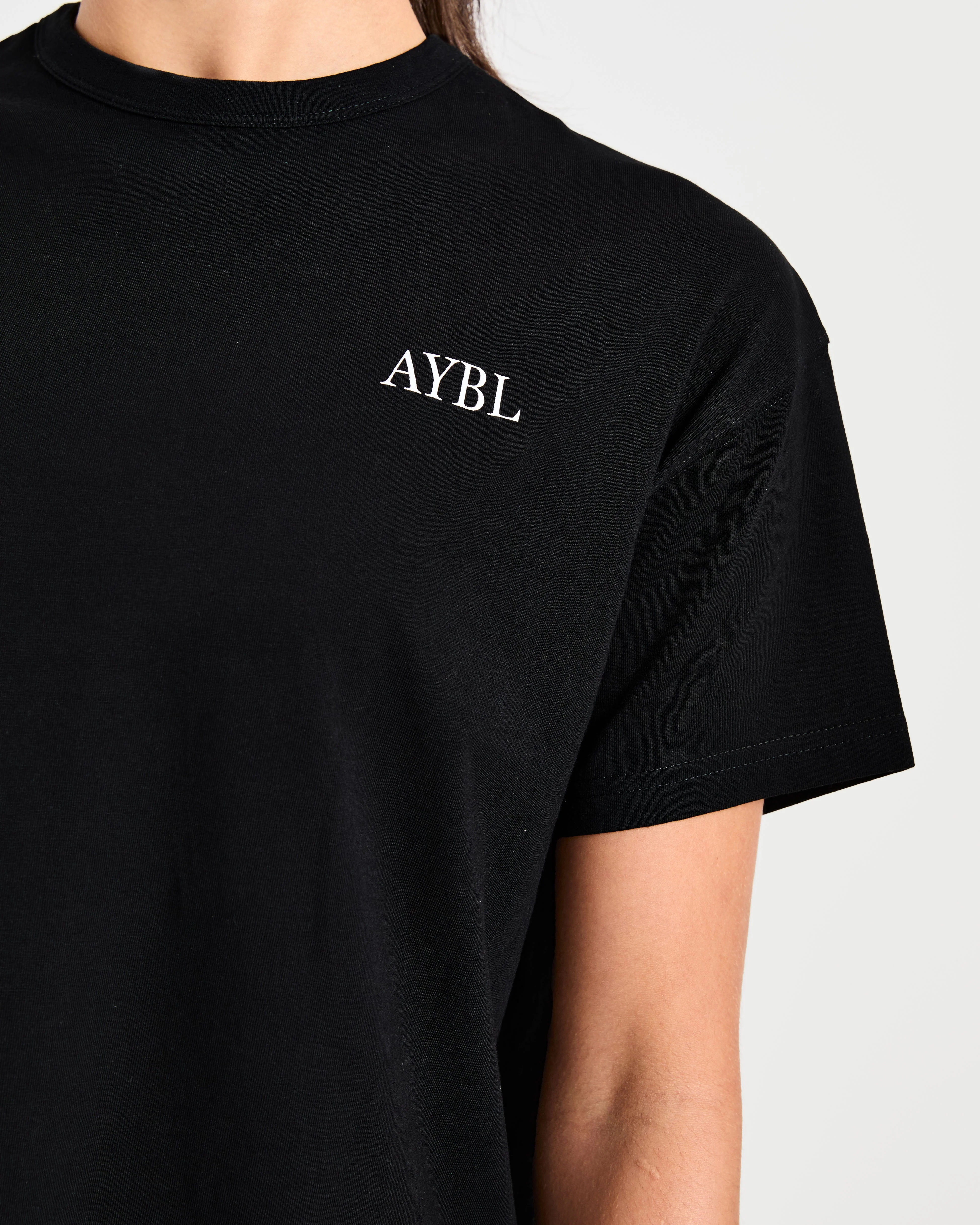 AYBL Sports Club Script Oversized T Shirt - Black - Image 6