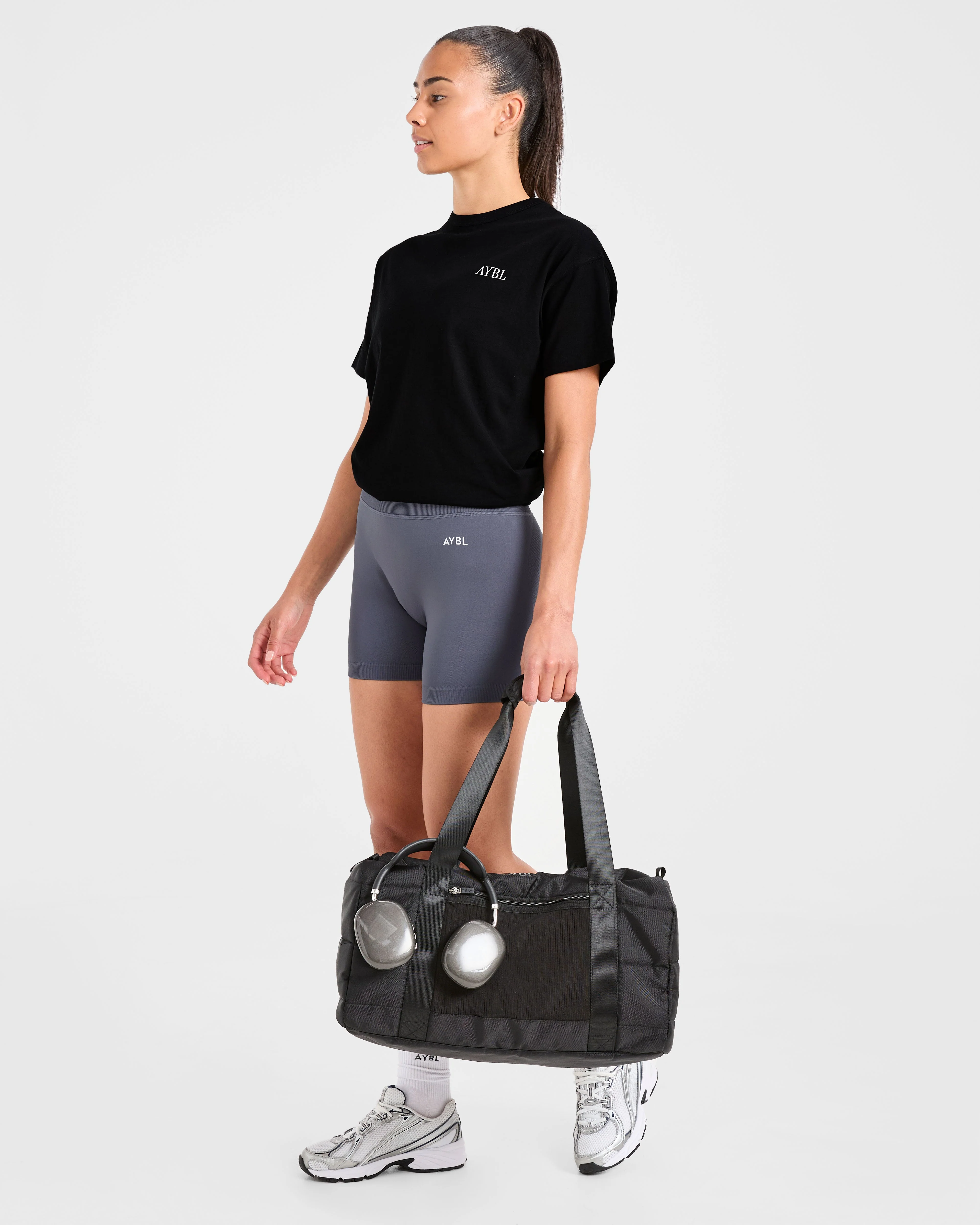 AYBL Sports Club Script Oversized T Shirt - Black - Image 7