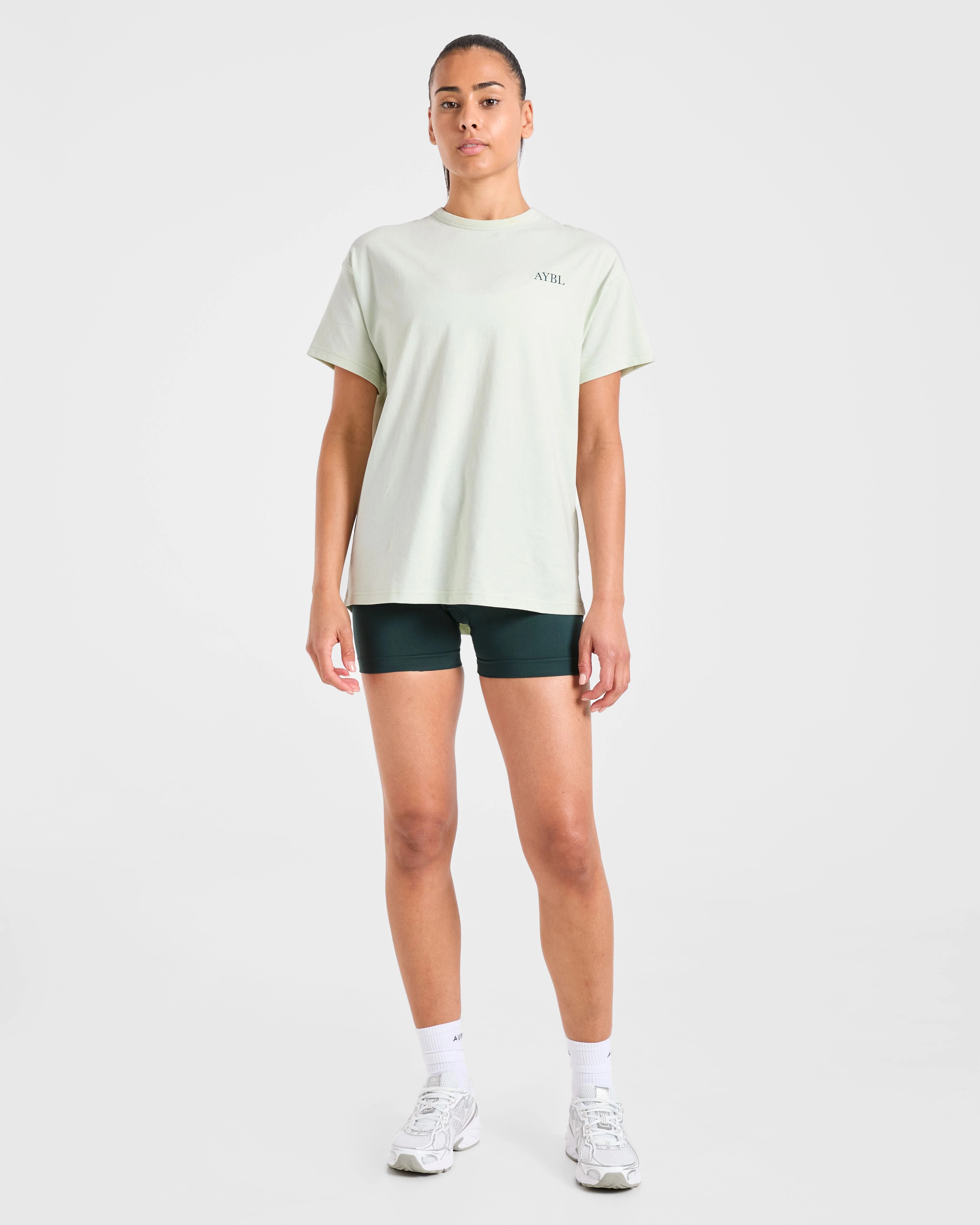 AYBL Sports Club Script Oversized T Shirt - Green - Image 3
