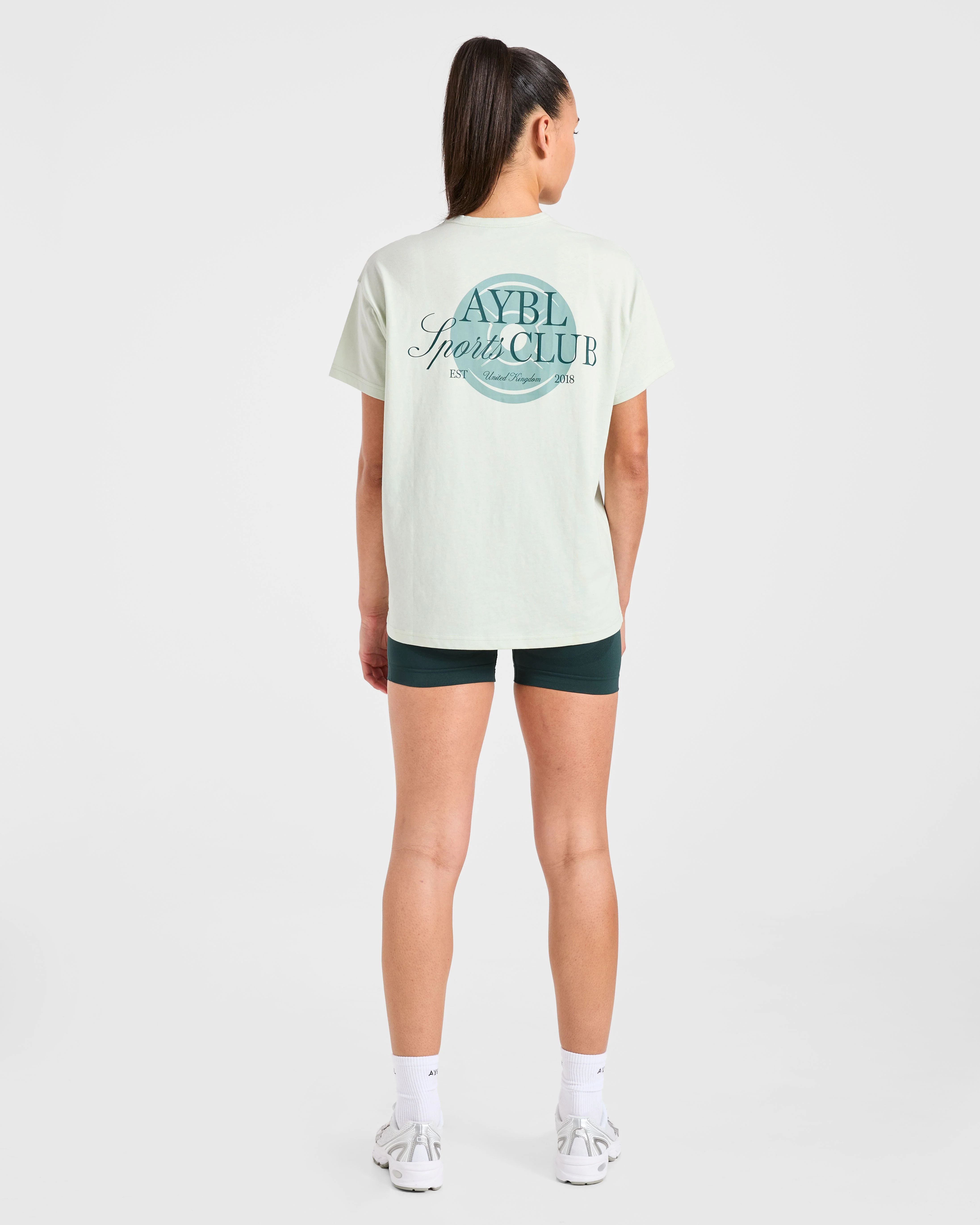 AYBL Sports Club Script Oversized T Shirt - Green - Image 4